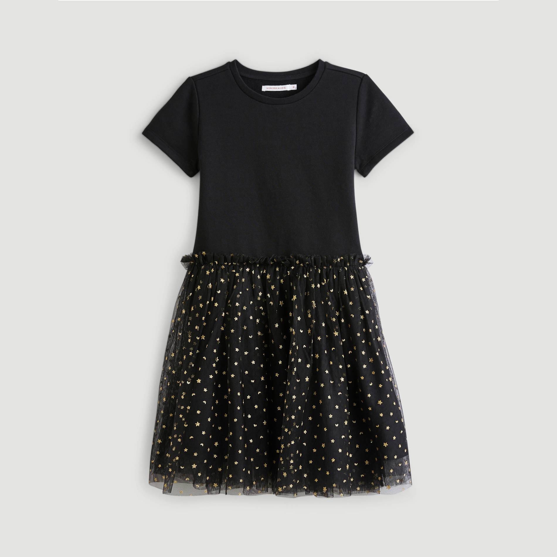 Robe bi-matière, Noir, large image number 0.0