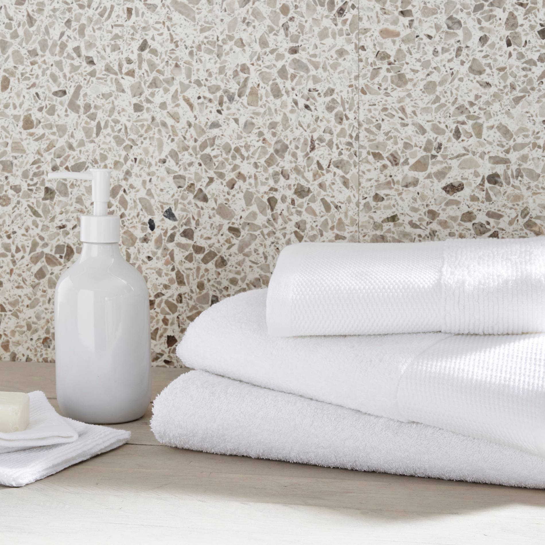 Drap de bain avec liteau large - 140x70cm, Blanc, large image number 2.0