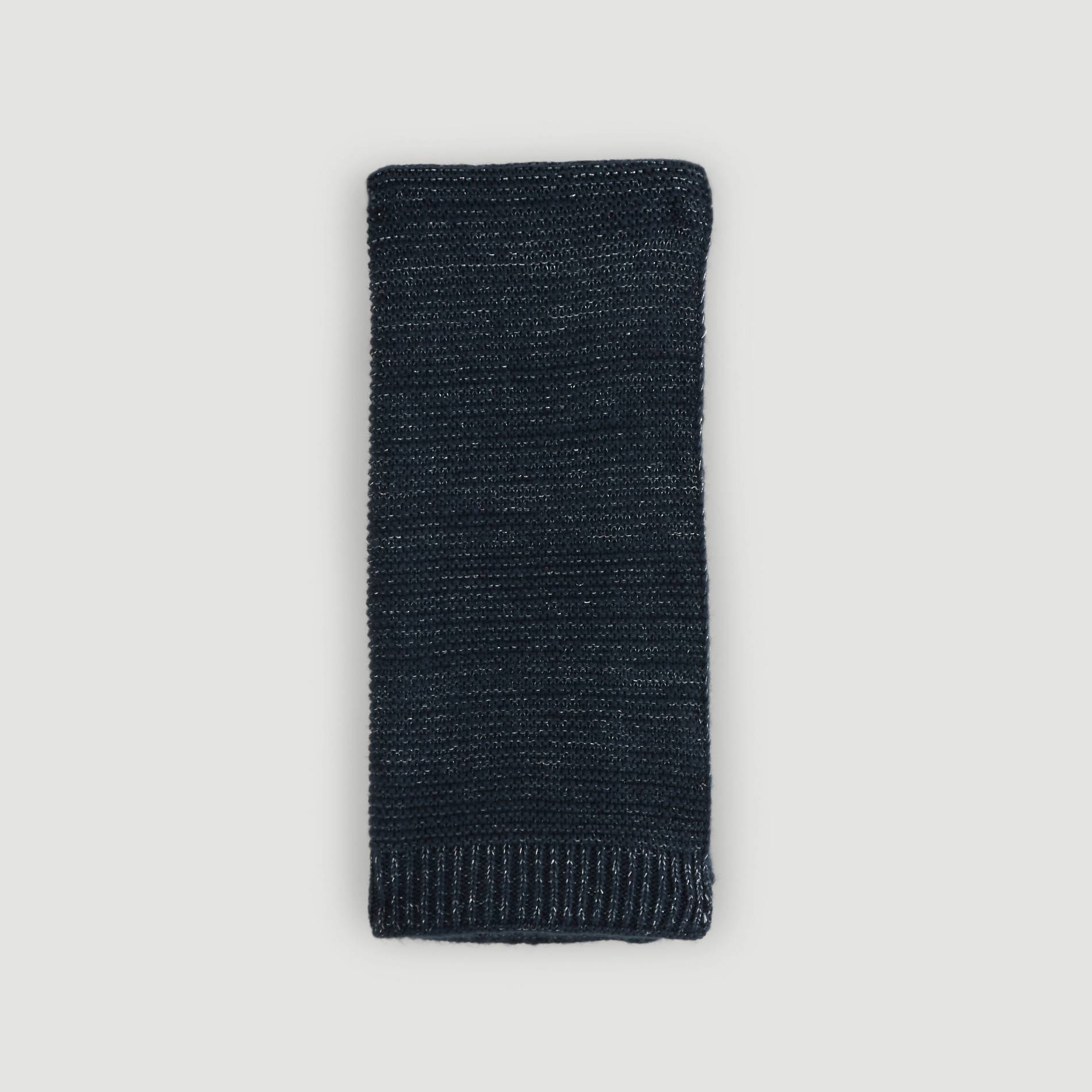 Echarpe en tricot uni effet brillant, Bleu marine, large image number 1.0