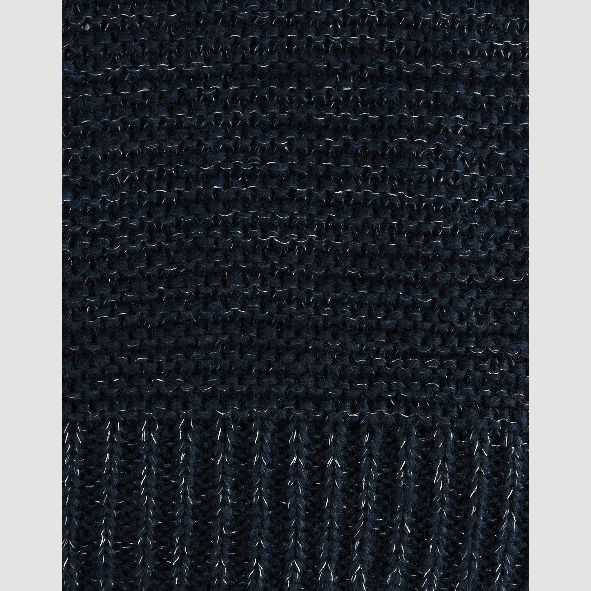 Echarpe en tricot uni effet brillant, Bleu marine, large image number 2.0