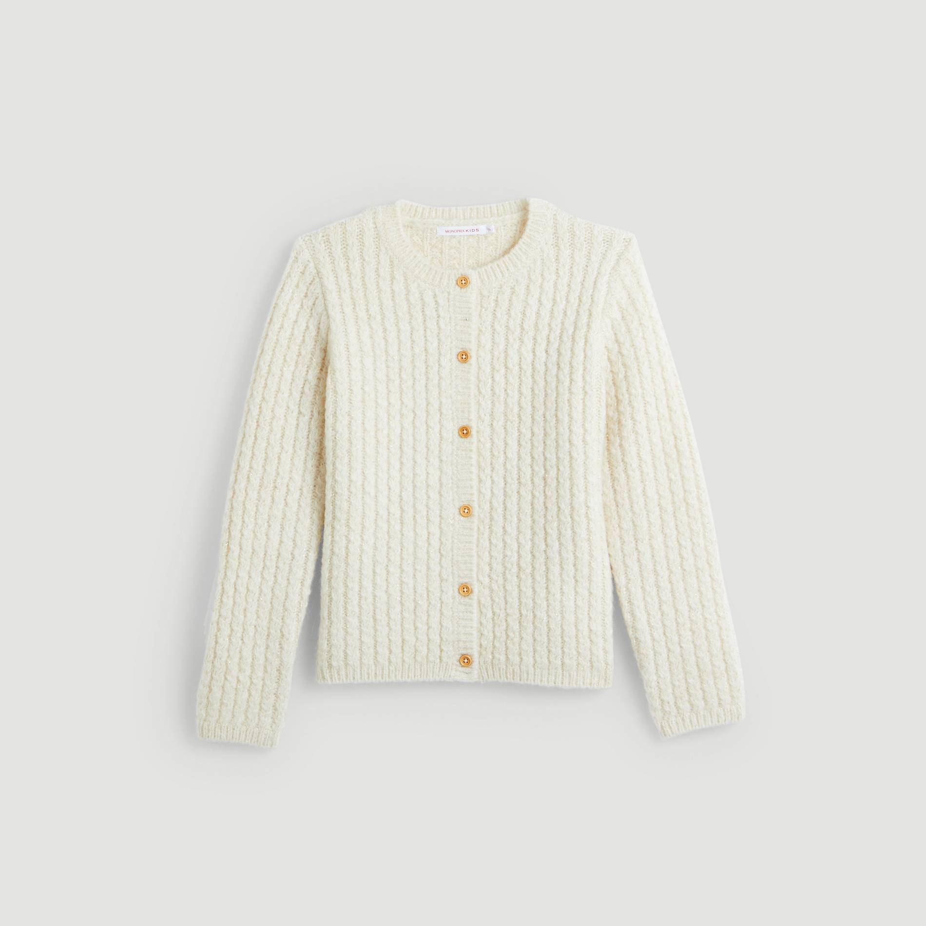 Cardigan brillant, Ecru, large image number 0