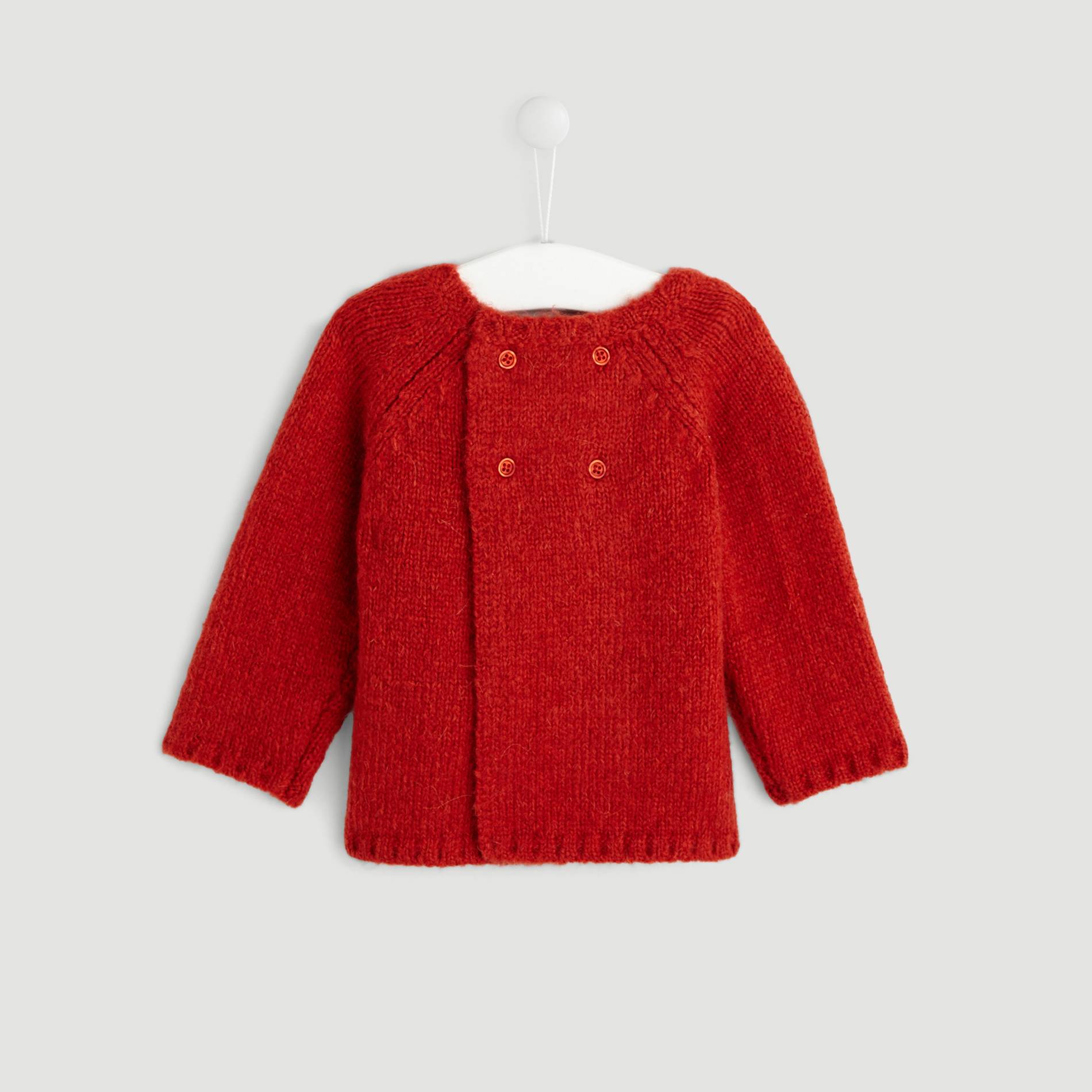 Pull intarsia, Rouge cuit, large image number 1.0