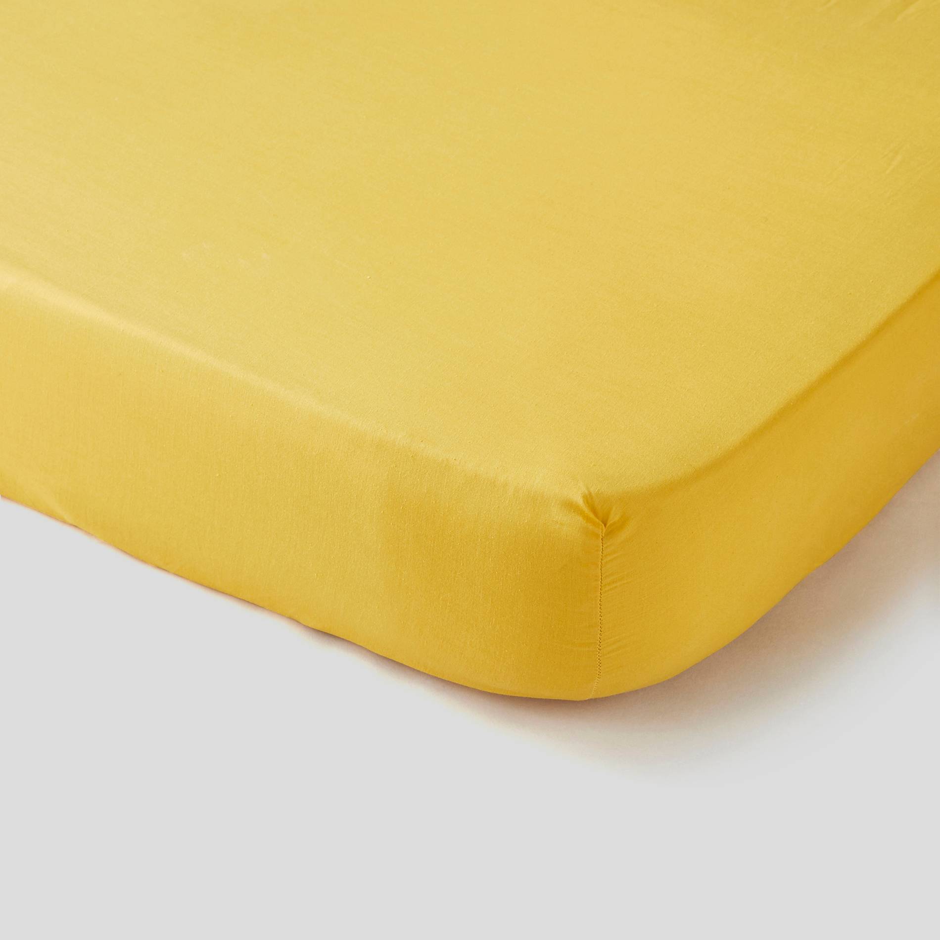 Drap housse - 160x200cm, Jaune, large image number 1.0