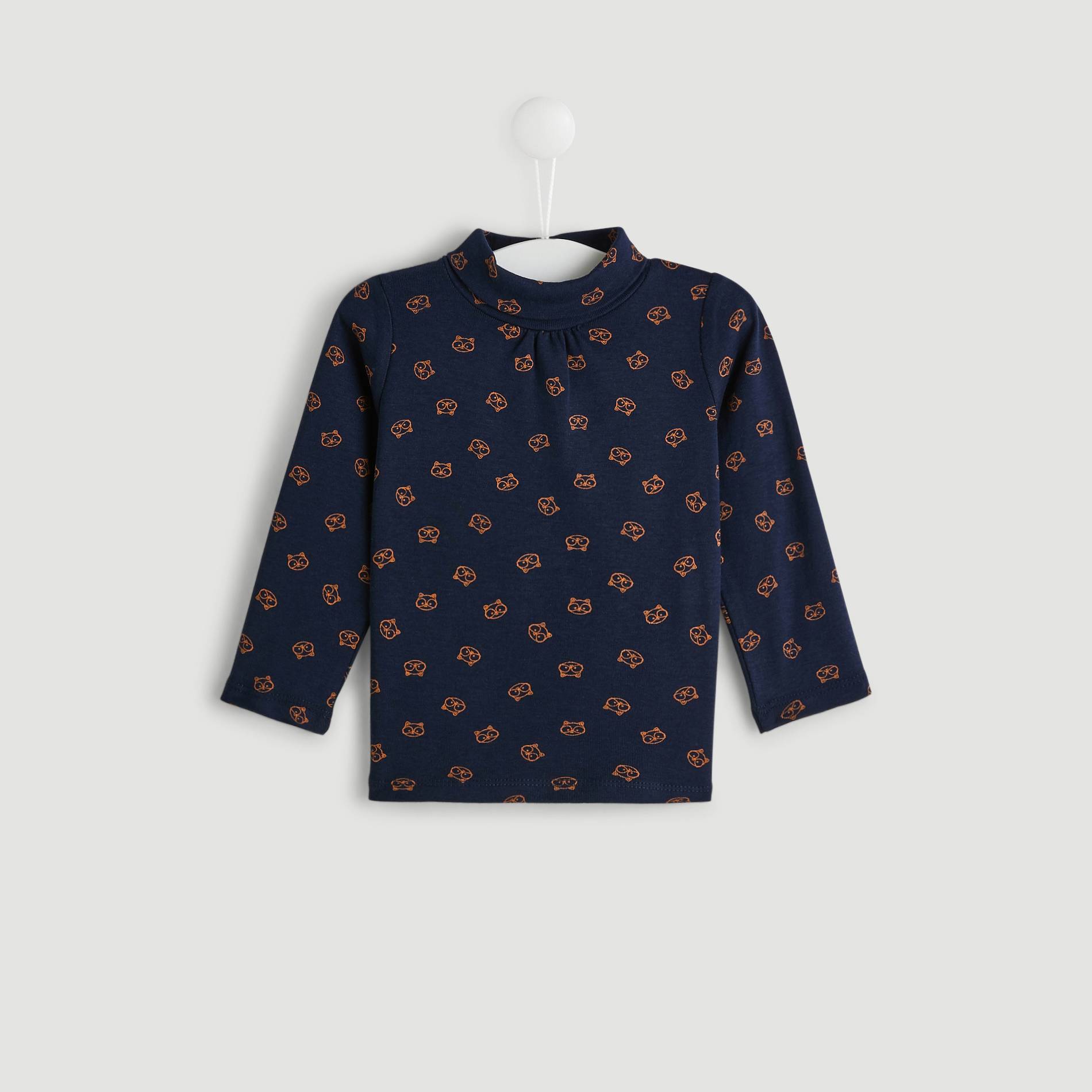 Sous pull imprime, Bleu marine, large image number 0