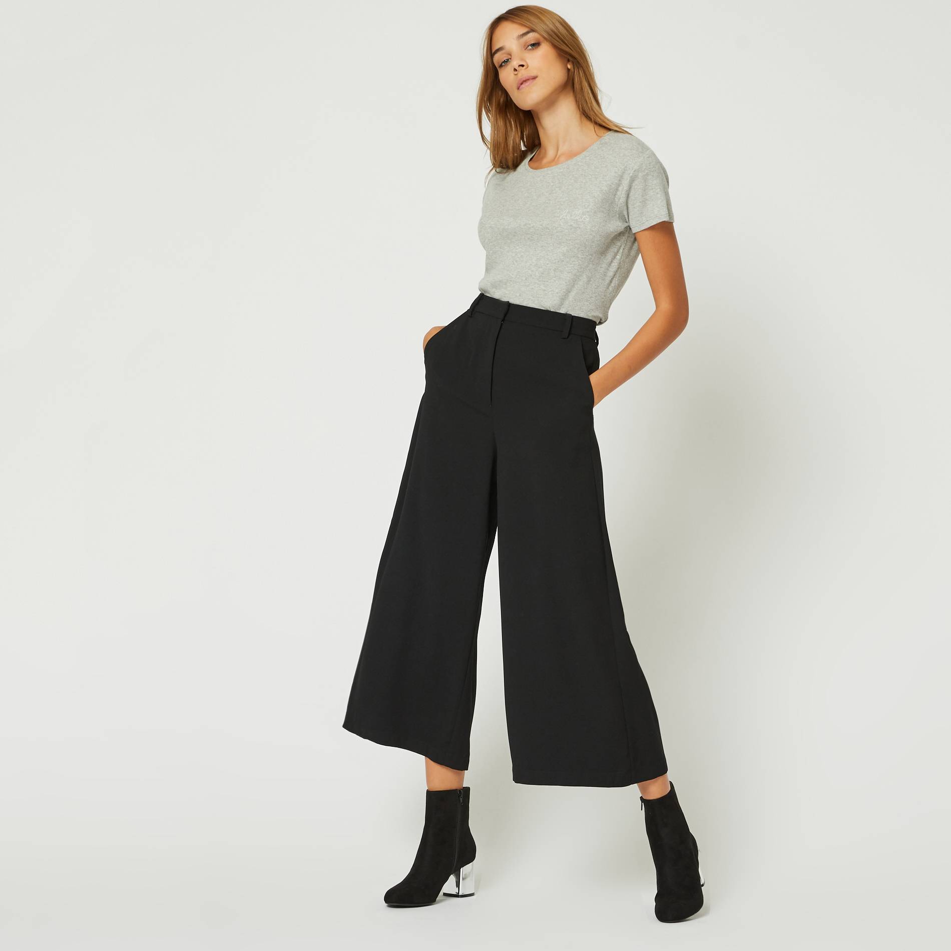 Pantalon large, Noir, large image number 0.0