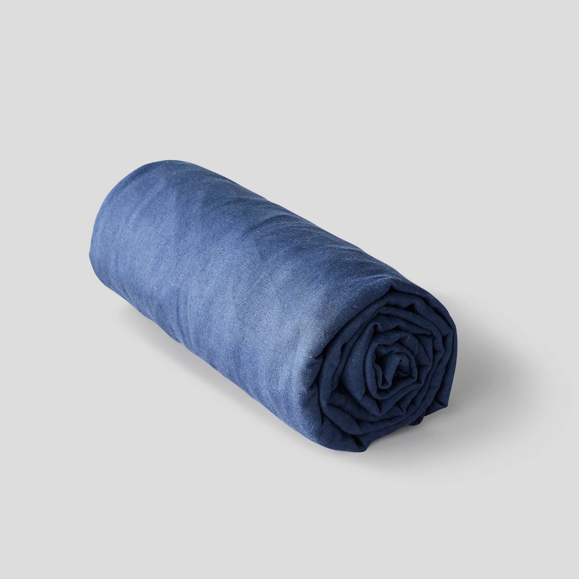 Drap housse en coton et lin - 160x200cm, Bleu gris, large image number 0.0