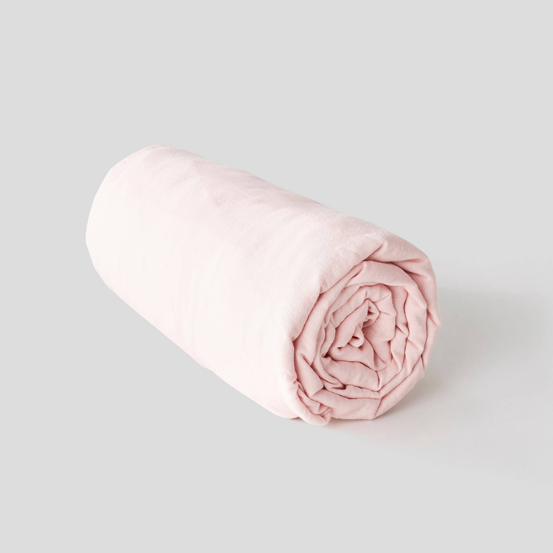 Drap housse en coton et lin - 160x200cm, Bois de rose, large image number 0.0
