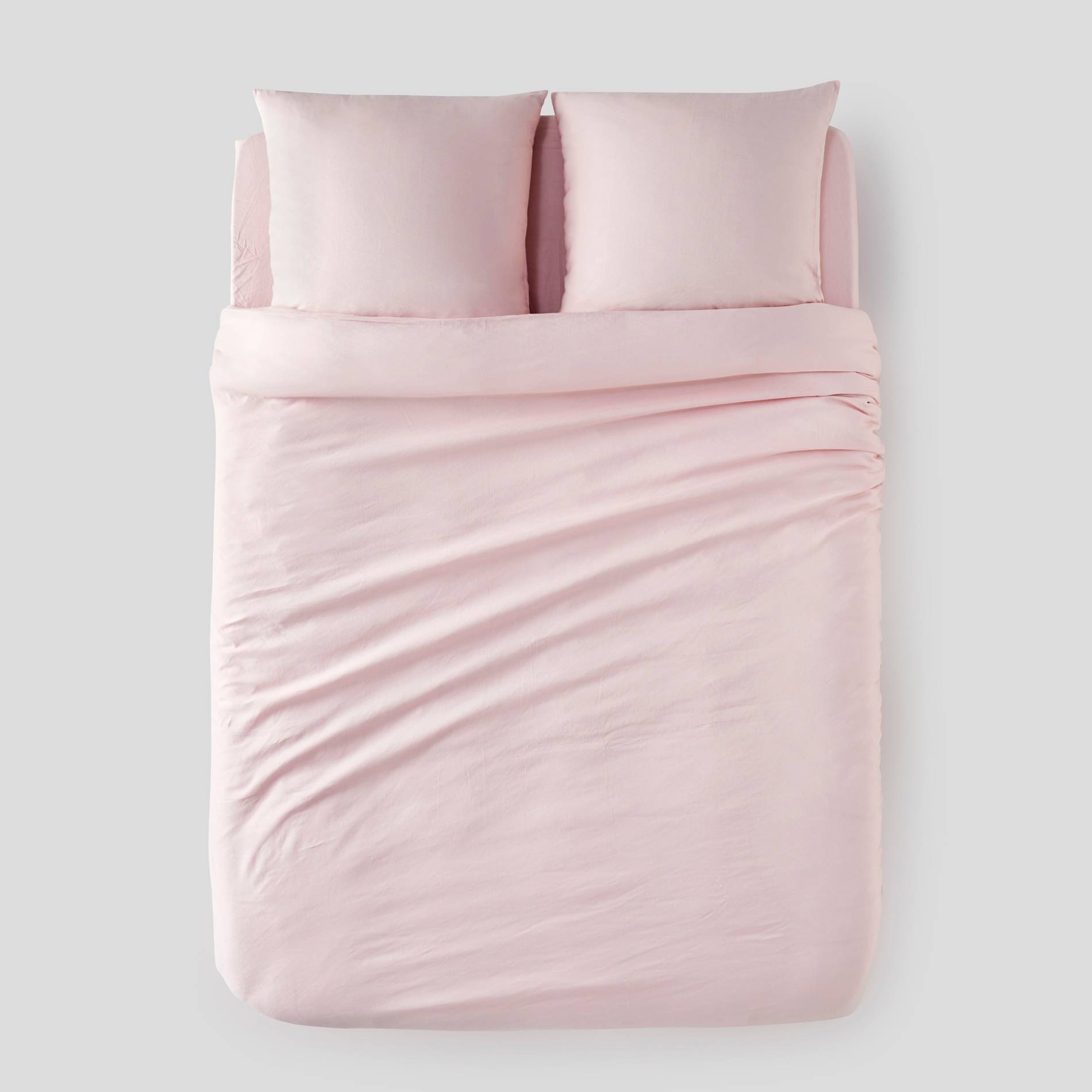 Housse de couette en coton et lin - 220x240cm, Bois de rose, large image number 1