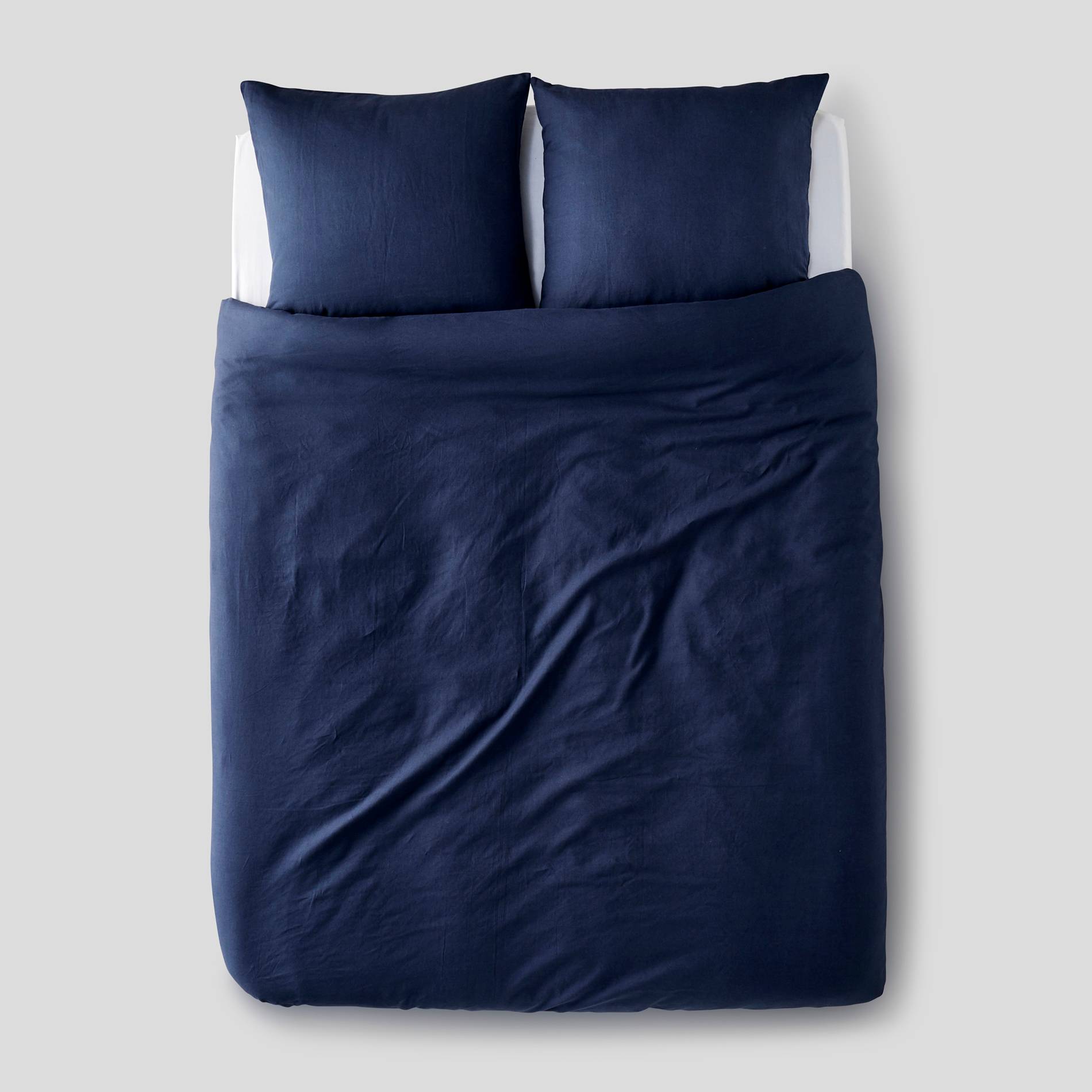 Housse de couette en coton et lin - 220x240cm, Bleu gris, large image number 1.0