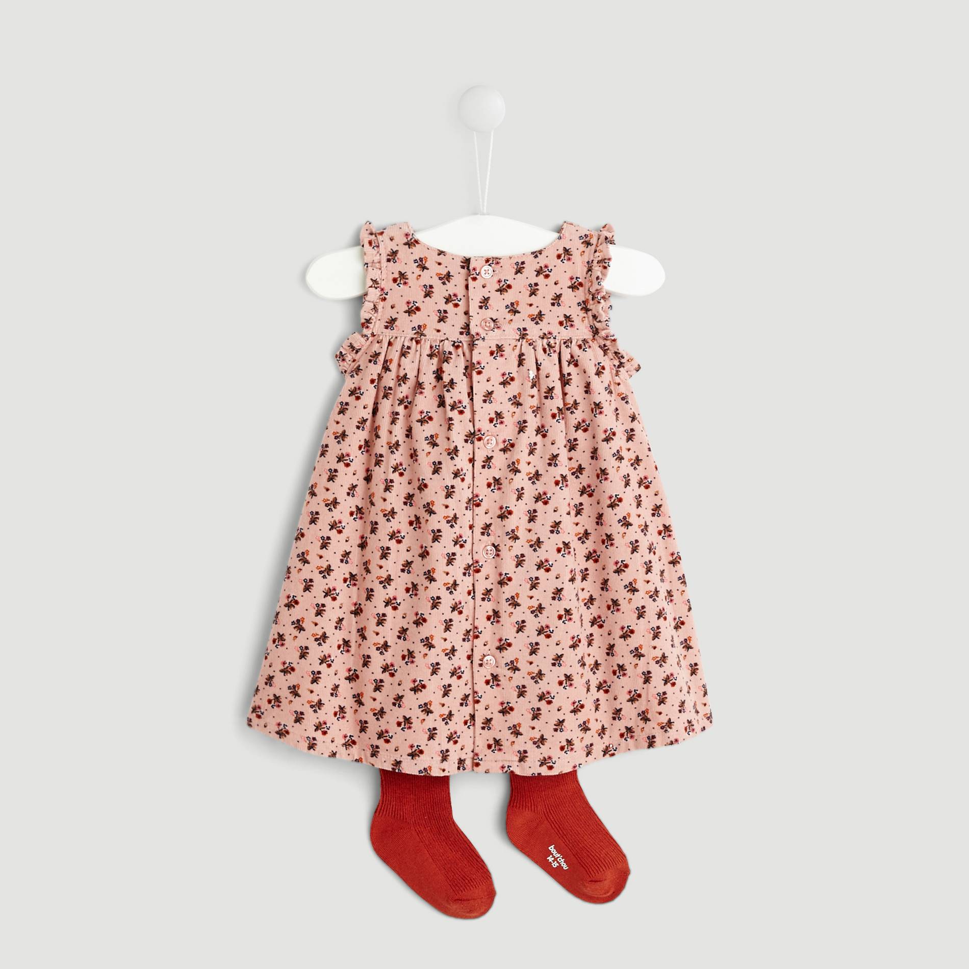 Robe en velours imprimee, Bois de rose, large image number 1.0