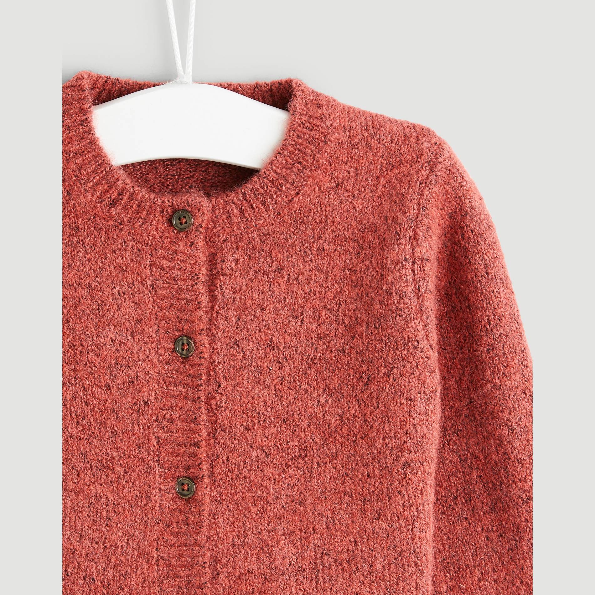 Cardigan uni, Rouge cuit, large image number 2