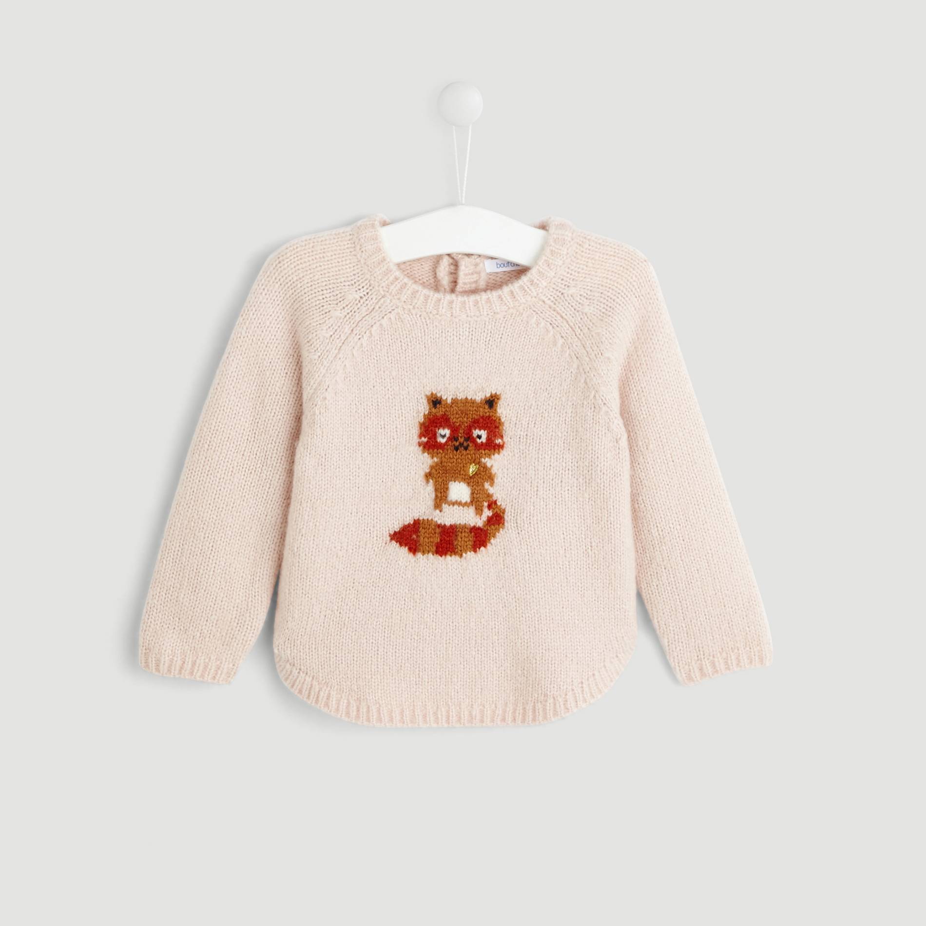 Pull intarsia imprime, Bois de rose, large image number 0