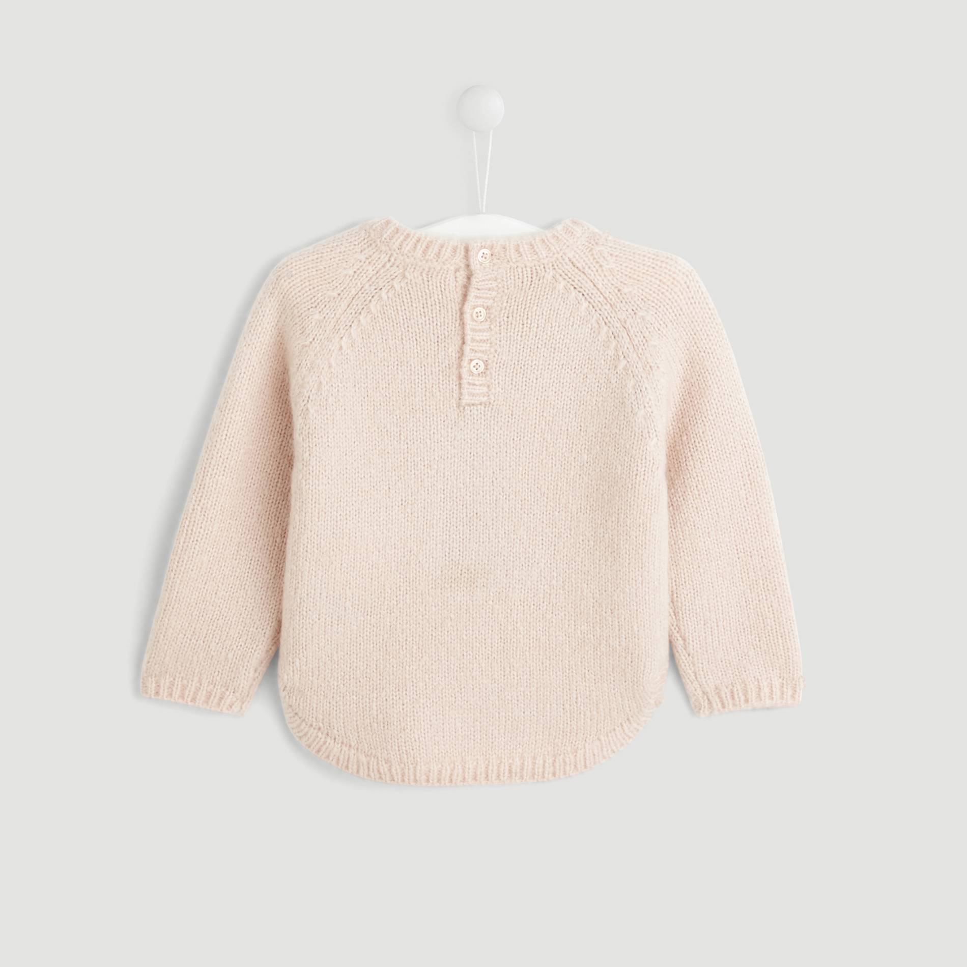Pull intarsia imprime, Bois de rose, large image number 1