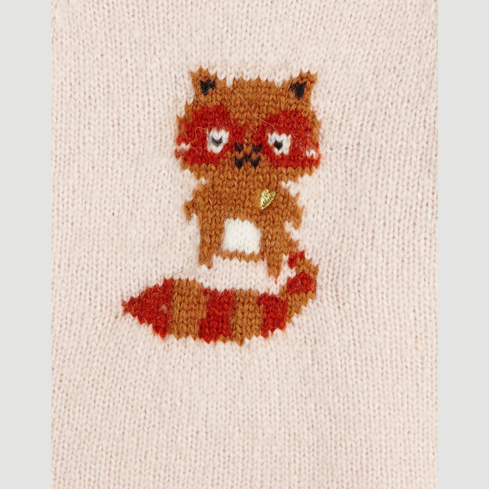 Pull intarsia imprime, Bois de rose, large image number 2