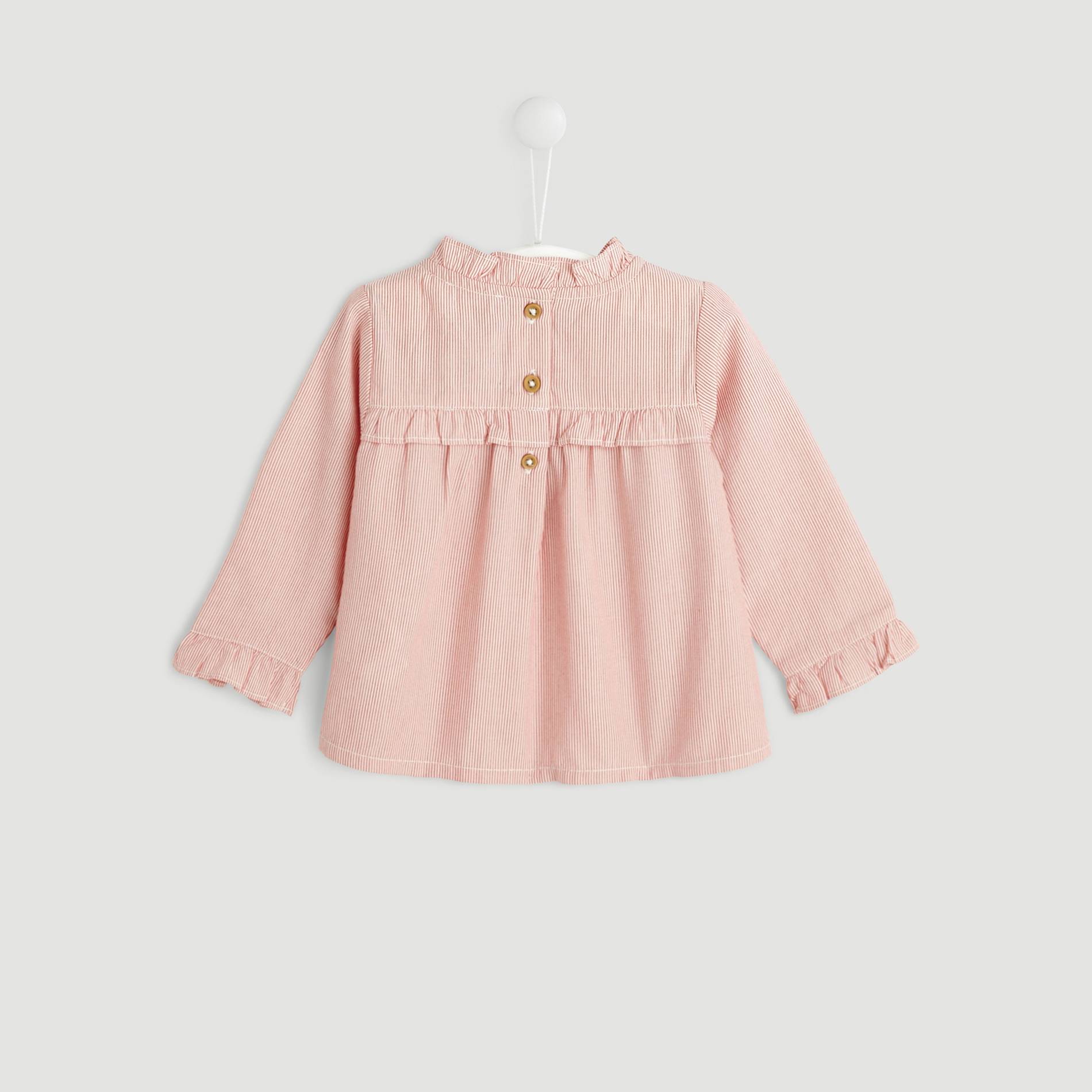 Blouse manches longues rayee, Carmin, large image number 1