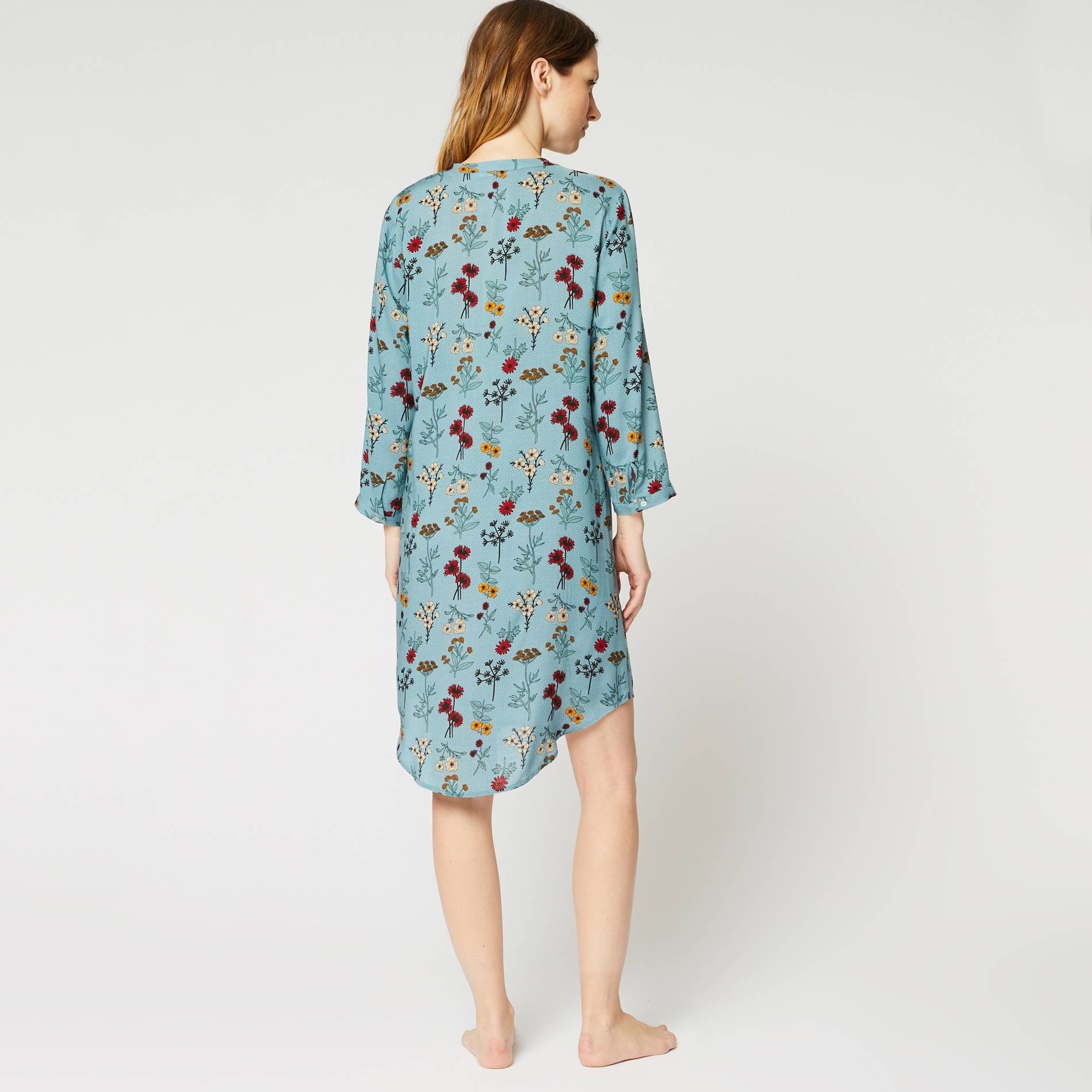 Chemise de nuit imprimée, Bleu canard, large image number 1