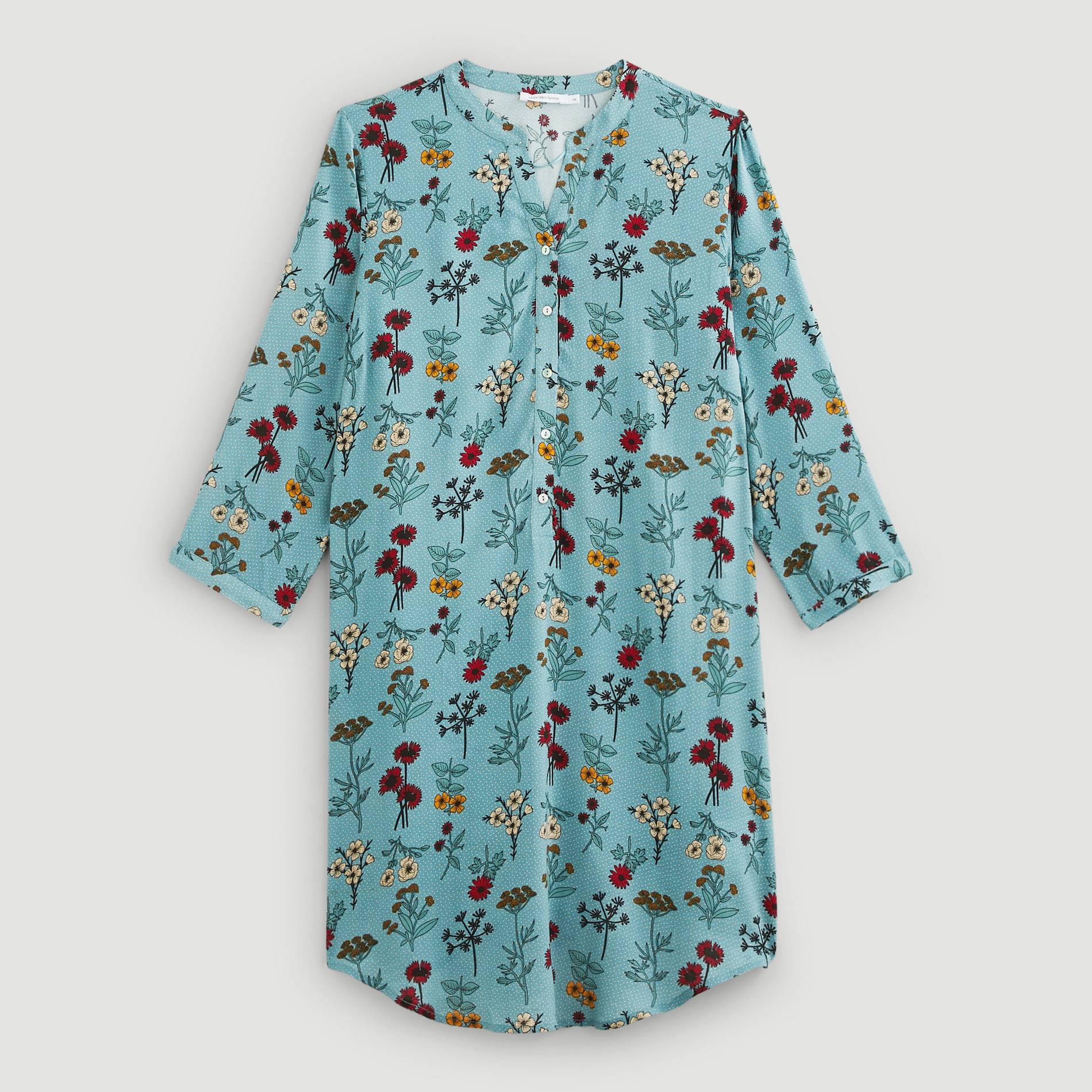 Chemise de nuit imprimée, Bleu canard, large image number 2