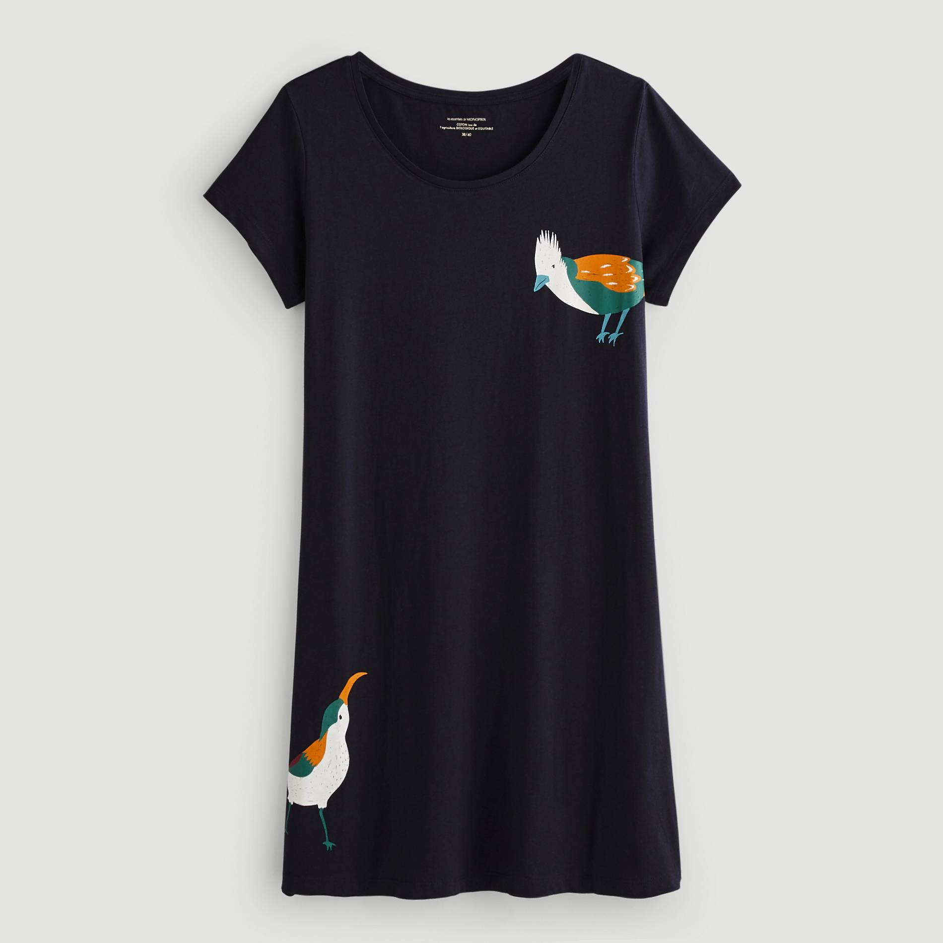 Chemise de nuit en coton BIO, Bleu marine, large image number 2.0