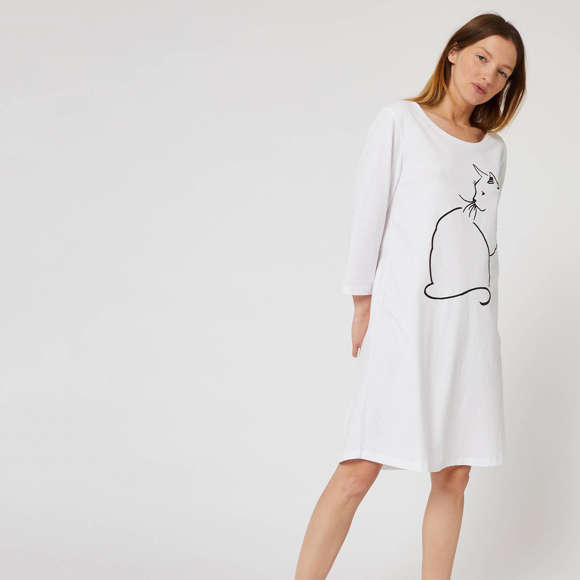 Chemise de nuit en coton BIO, Blanc, large image number 0