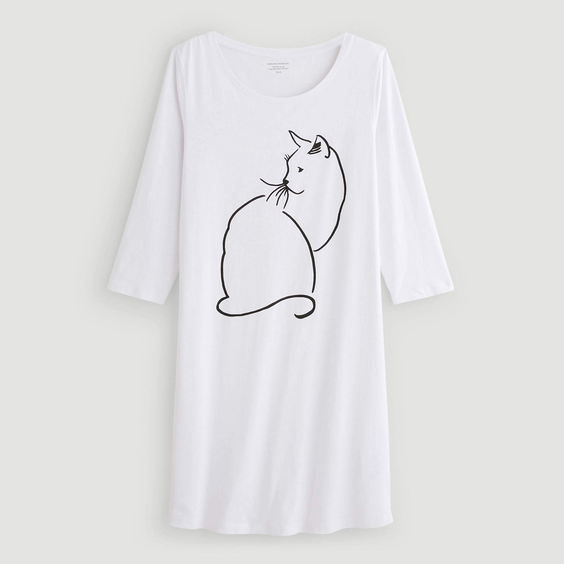 Chemise de nuit en coton BIO, Blanc, large image number 2