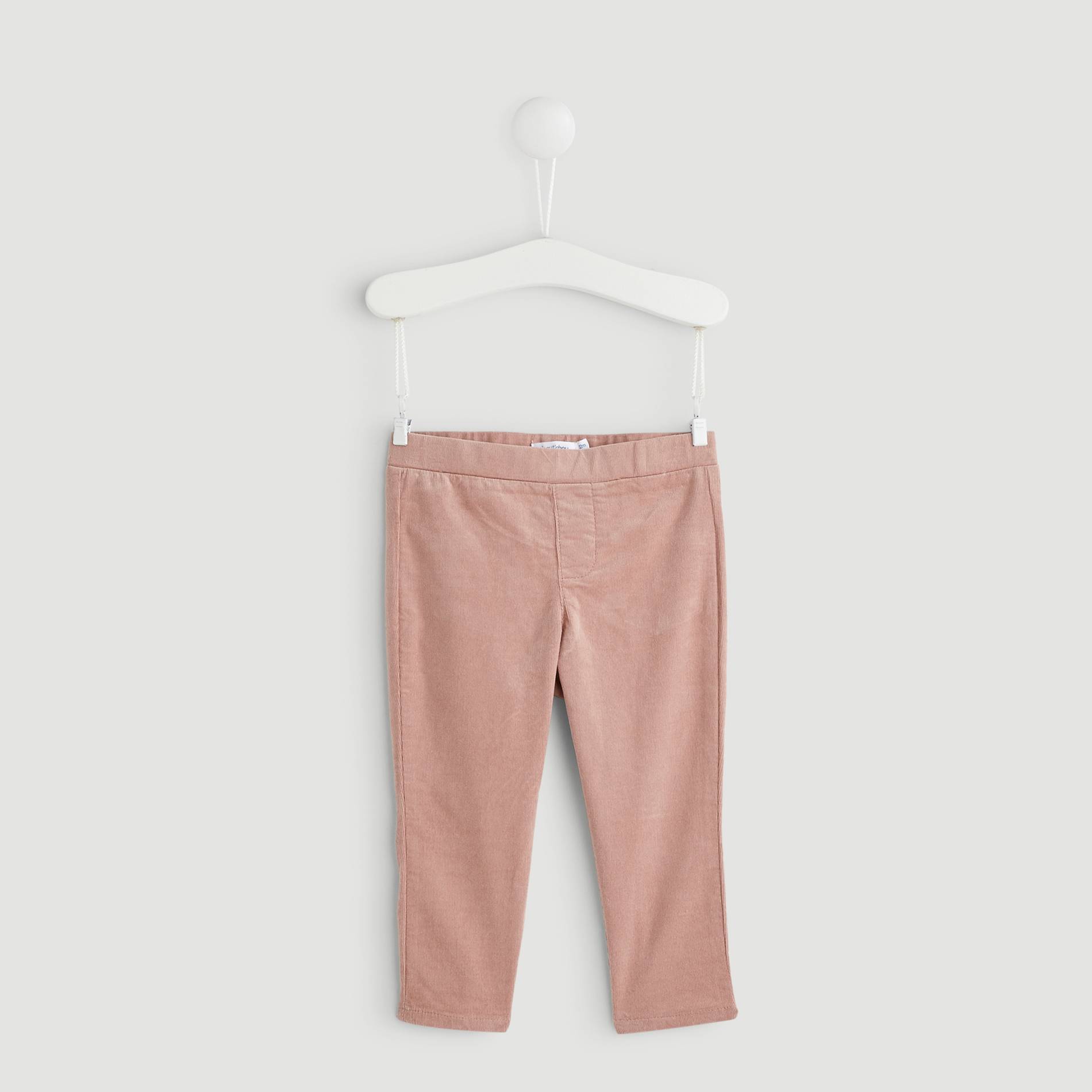 Pantalon coupe slim elastique en velours, Bois de rose, large image number 0.0