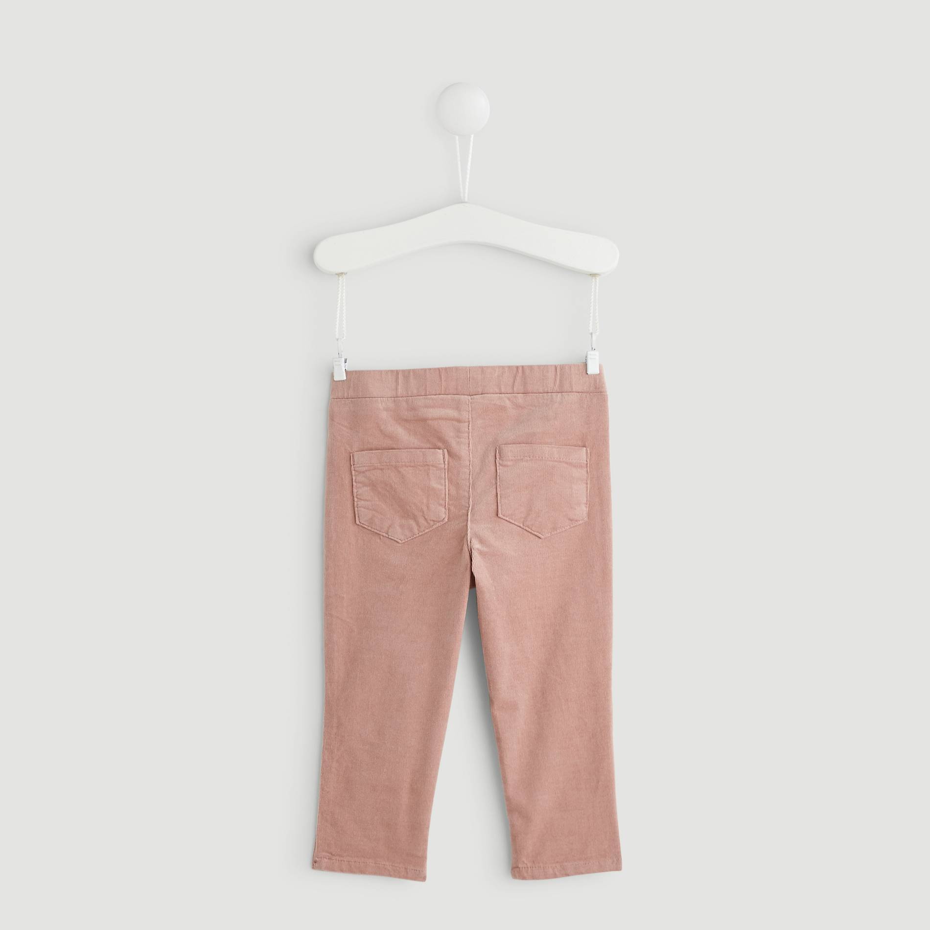 Pantalon coupe slim elastique en velours, Bois de rose, large image number 1.0