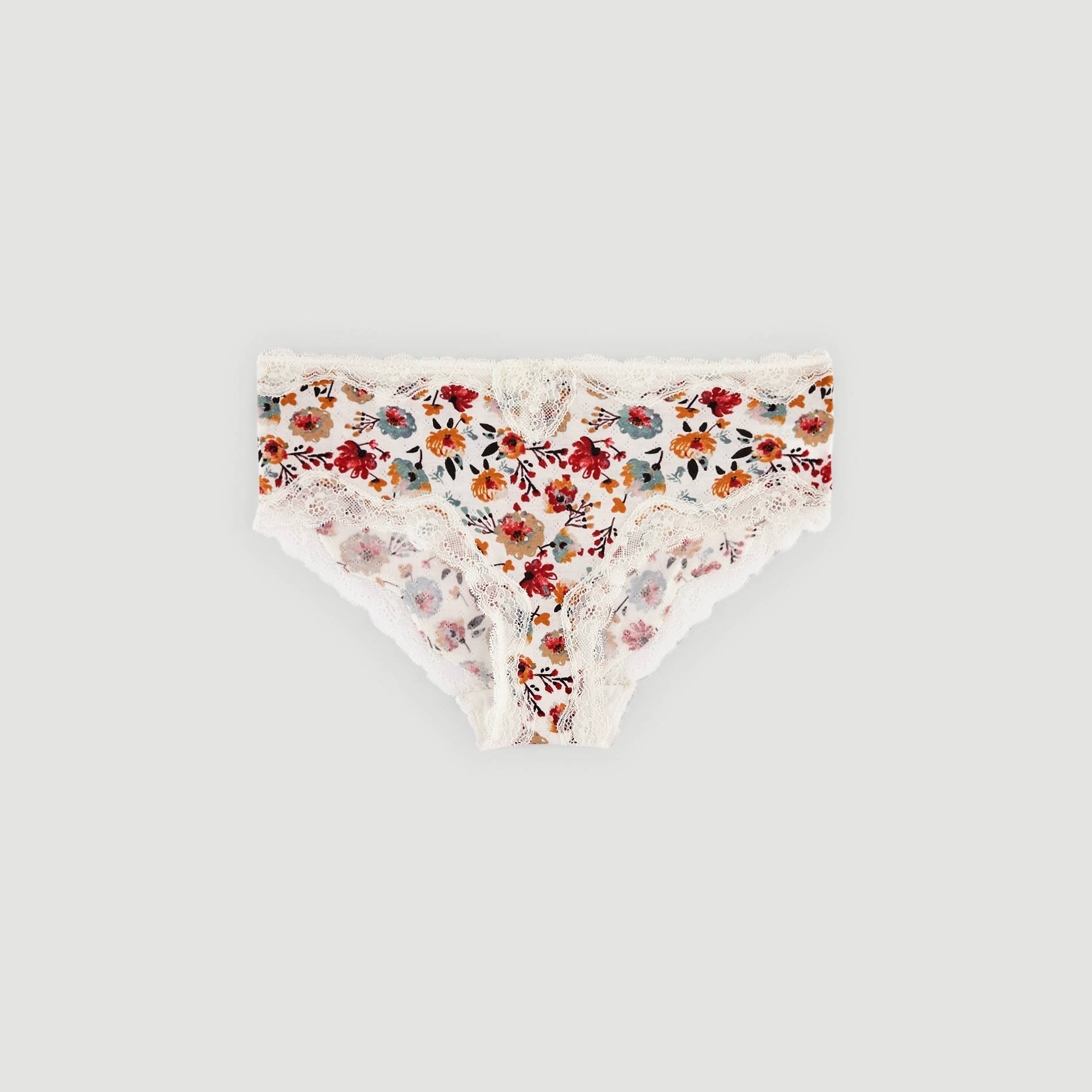 Shorty en modal et dentelle, Beige, large image number 2