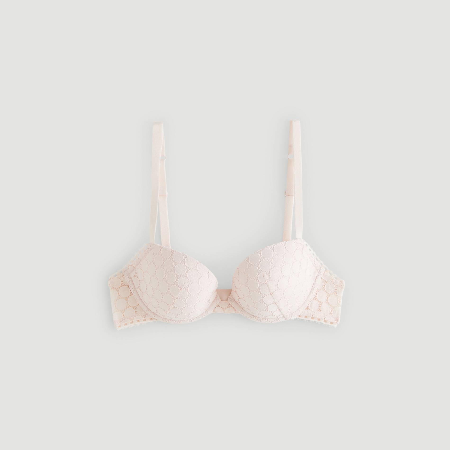 Soutien-gorge en dentelle et pois avec coques, Rose pâle, large image number 2.0