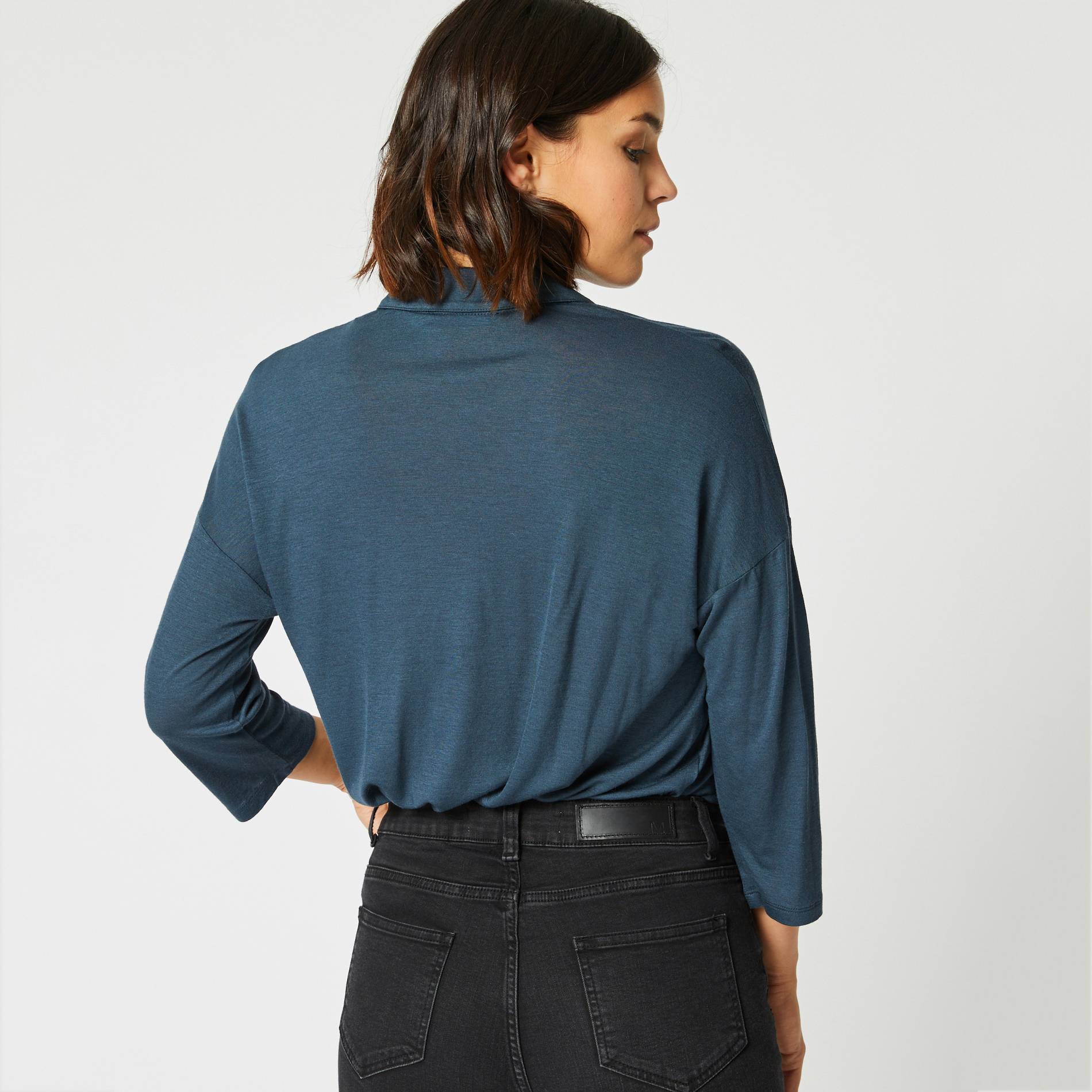 Chemise maille contenant de la laine, Bleu marine, large image number 1