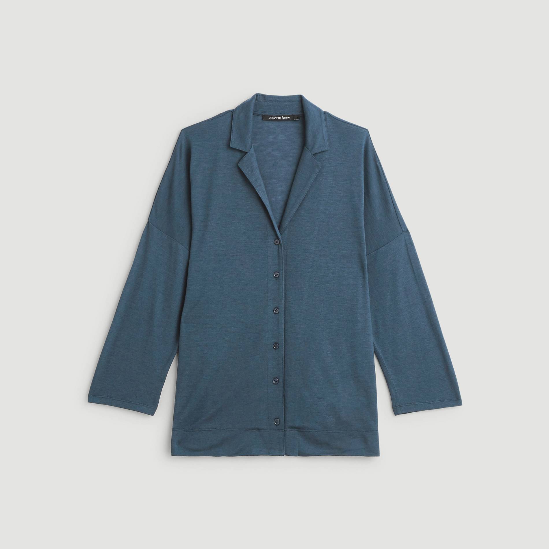 Chemise maille contenant de la laine, Bleu marine, large image number 2