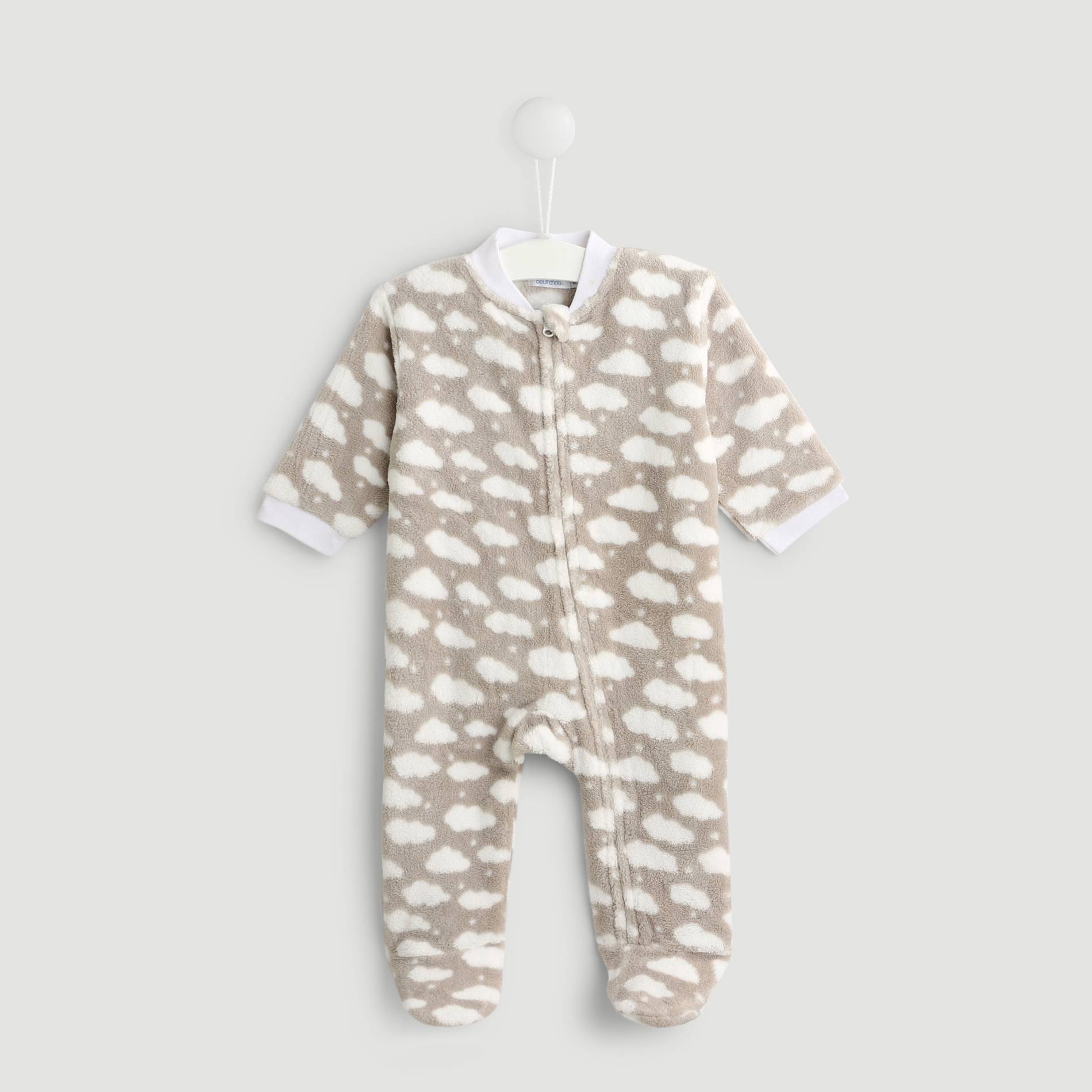 Surpyjama en fourrure imprime, Gris foncé, large image number 0