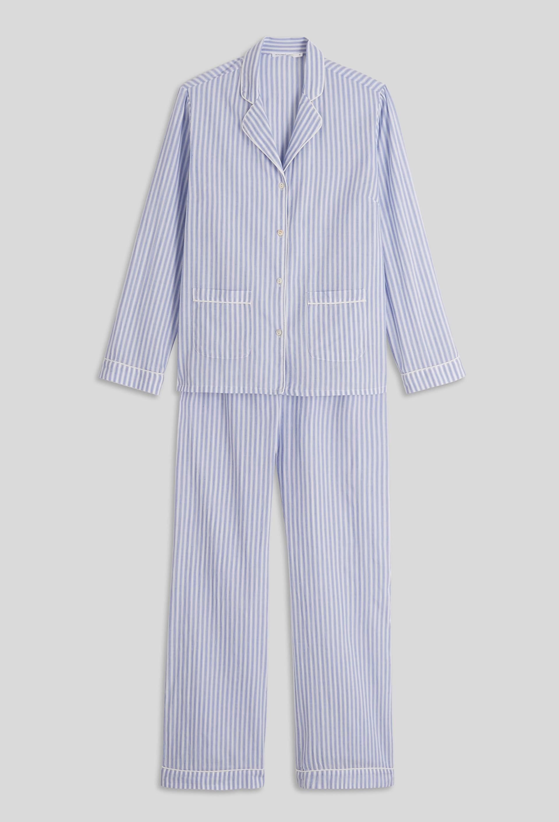 Pyjama à rayures en voile de coton, Bio, Bleu clair, large image number 2