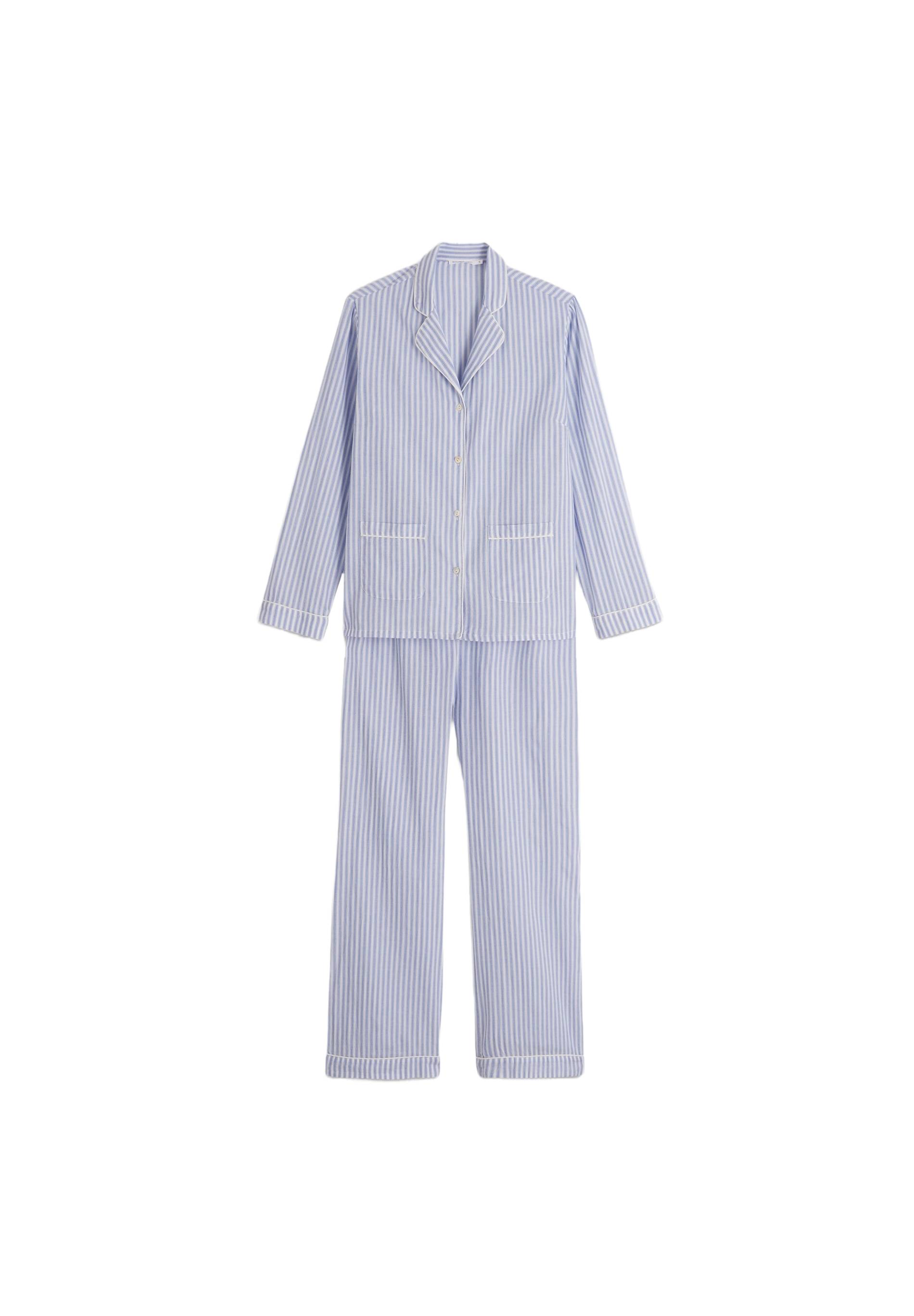 Pyjama &agrave; rayures en voile de coton, Bio, Bleu clair, large image number 5
