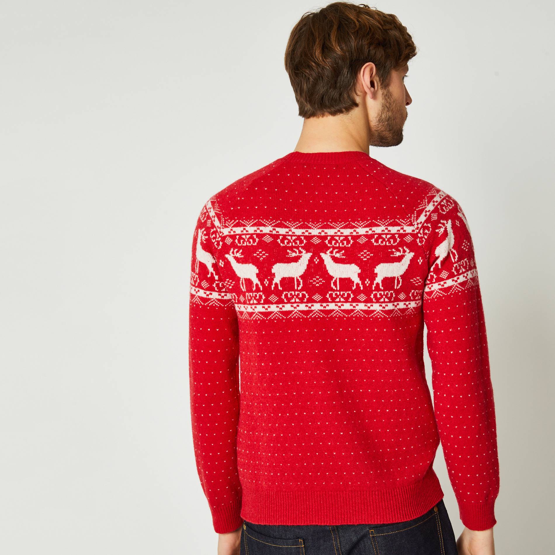 Pull jacquard, Rouge, large image number 1