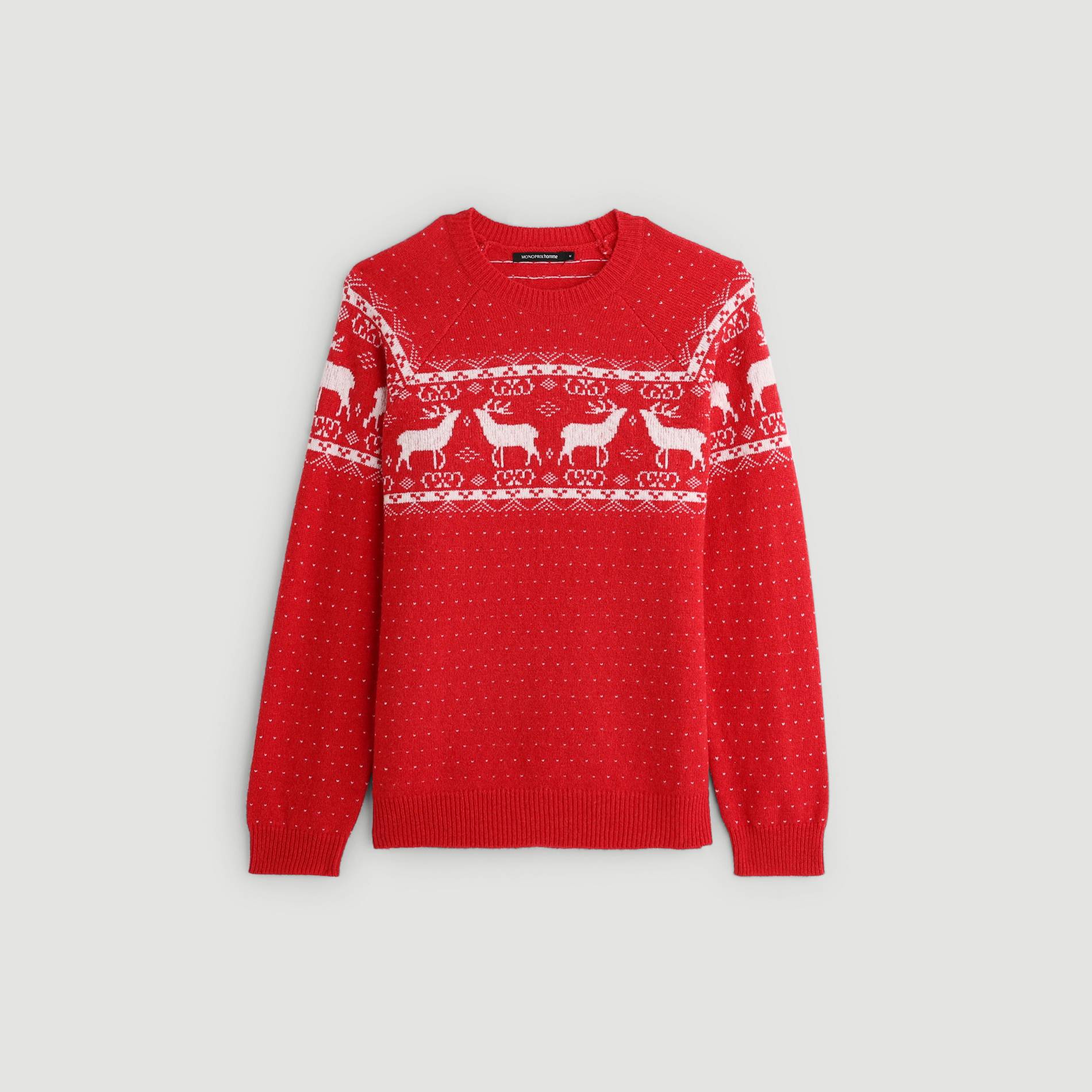 Pull jacquard, Rouge, large image number 2