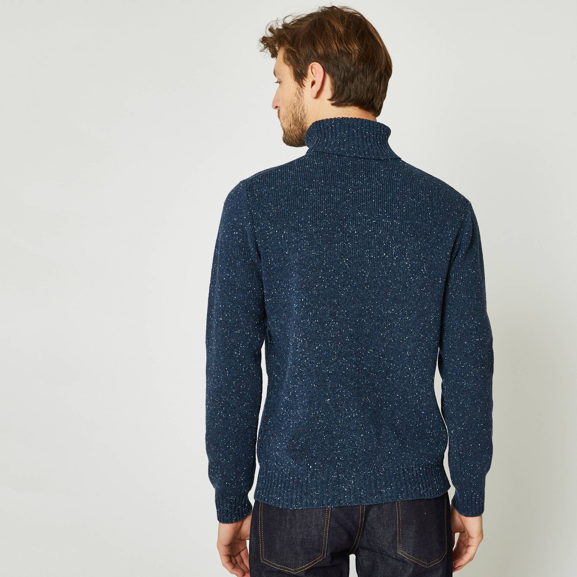 Pull chine col roule, Bleu marine, large image number 1.0
