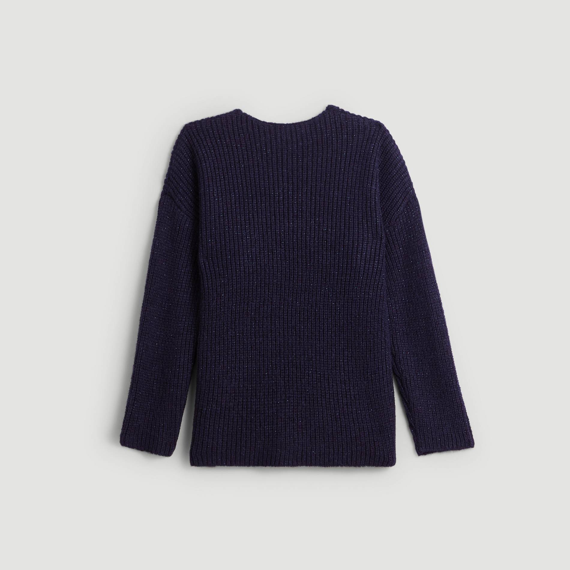 Pull col V, Bleu marine, large image number 2