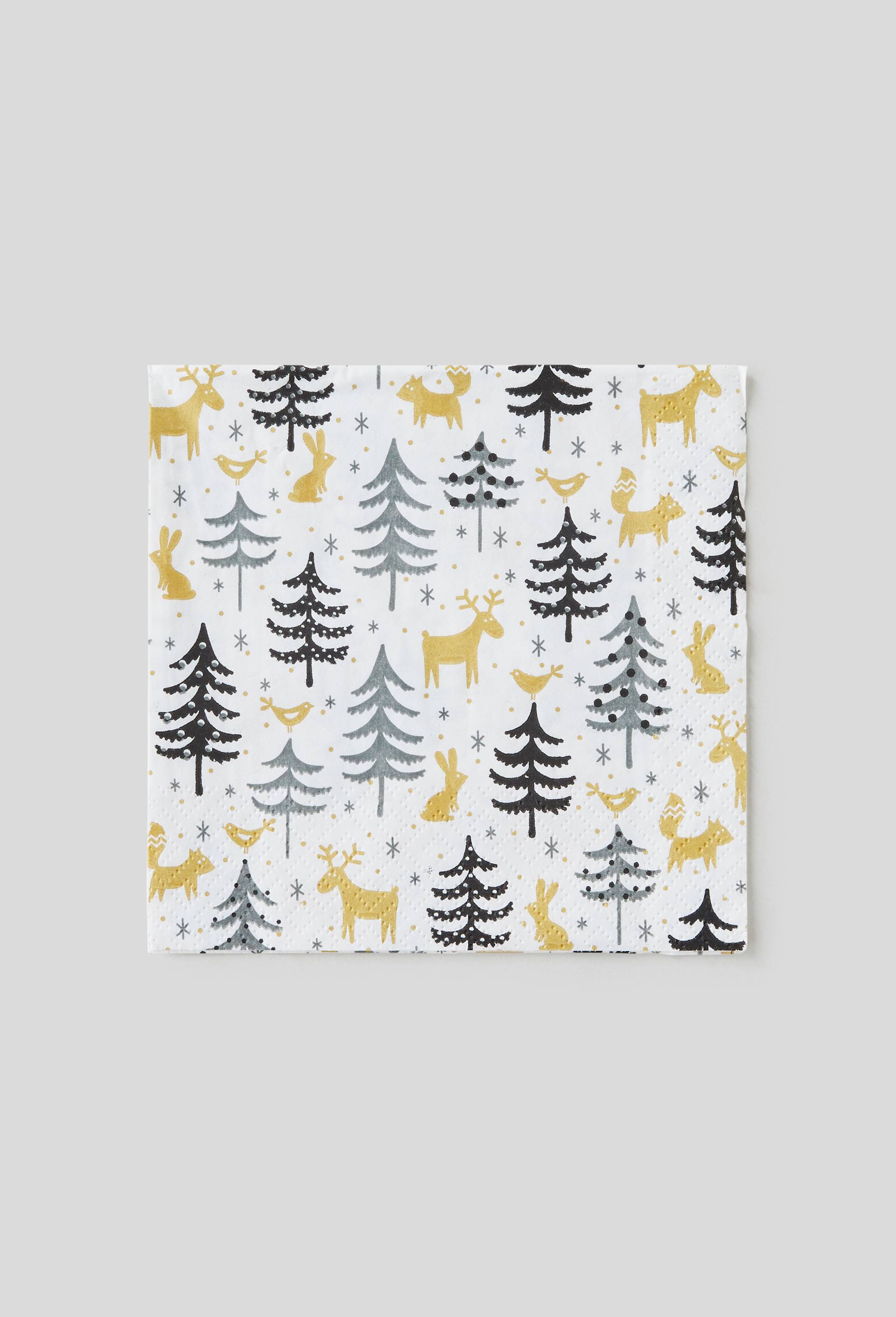 20 serviettes en papier animaux, 33x33cm, Or, large image number 0