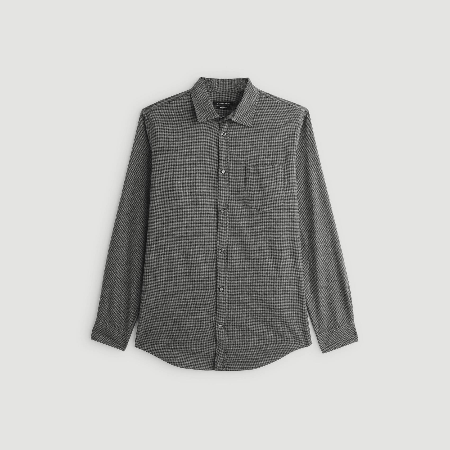 Chemise manches longues a carreaux, Gris moyen, large image number 2.0