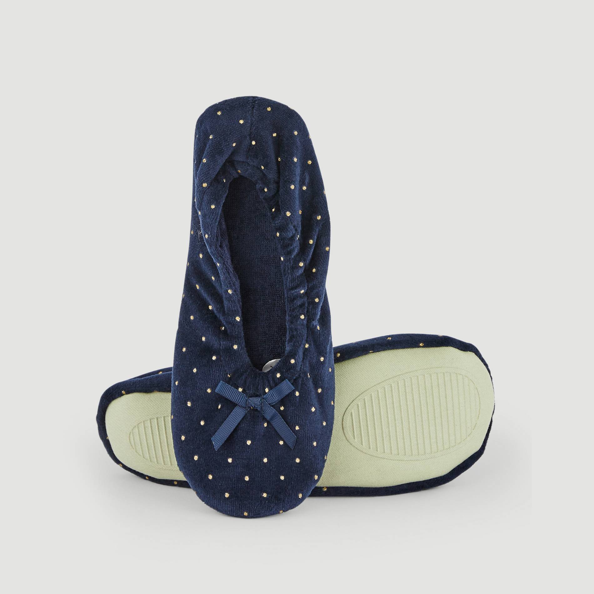 Ballerine en velours, Bleu marine, large image number 1