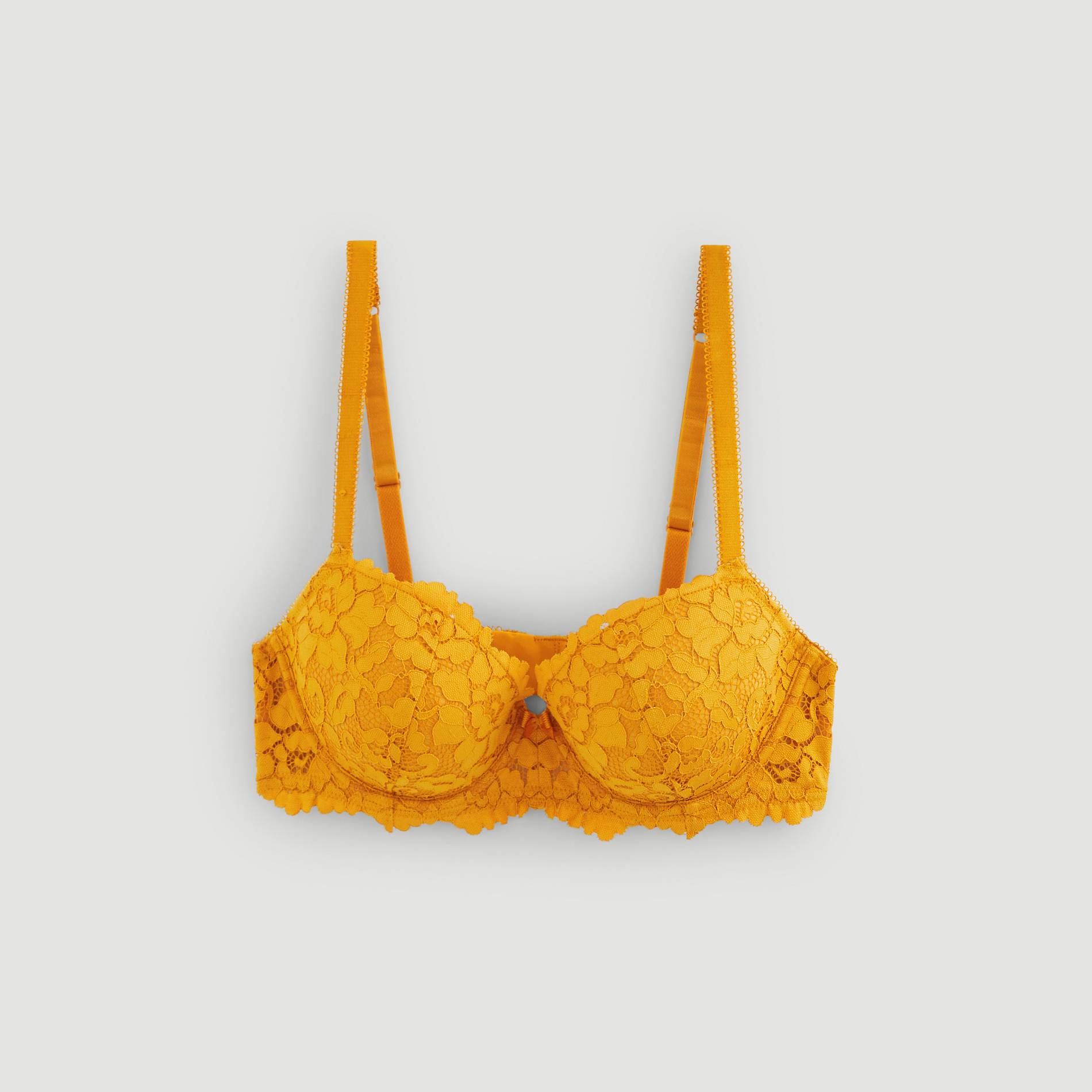 Soutien-gorge corbeille paddé CAMILLE en dentelle, Safran, large image number 2