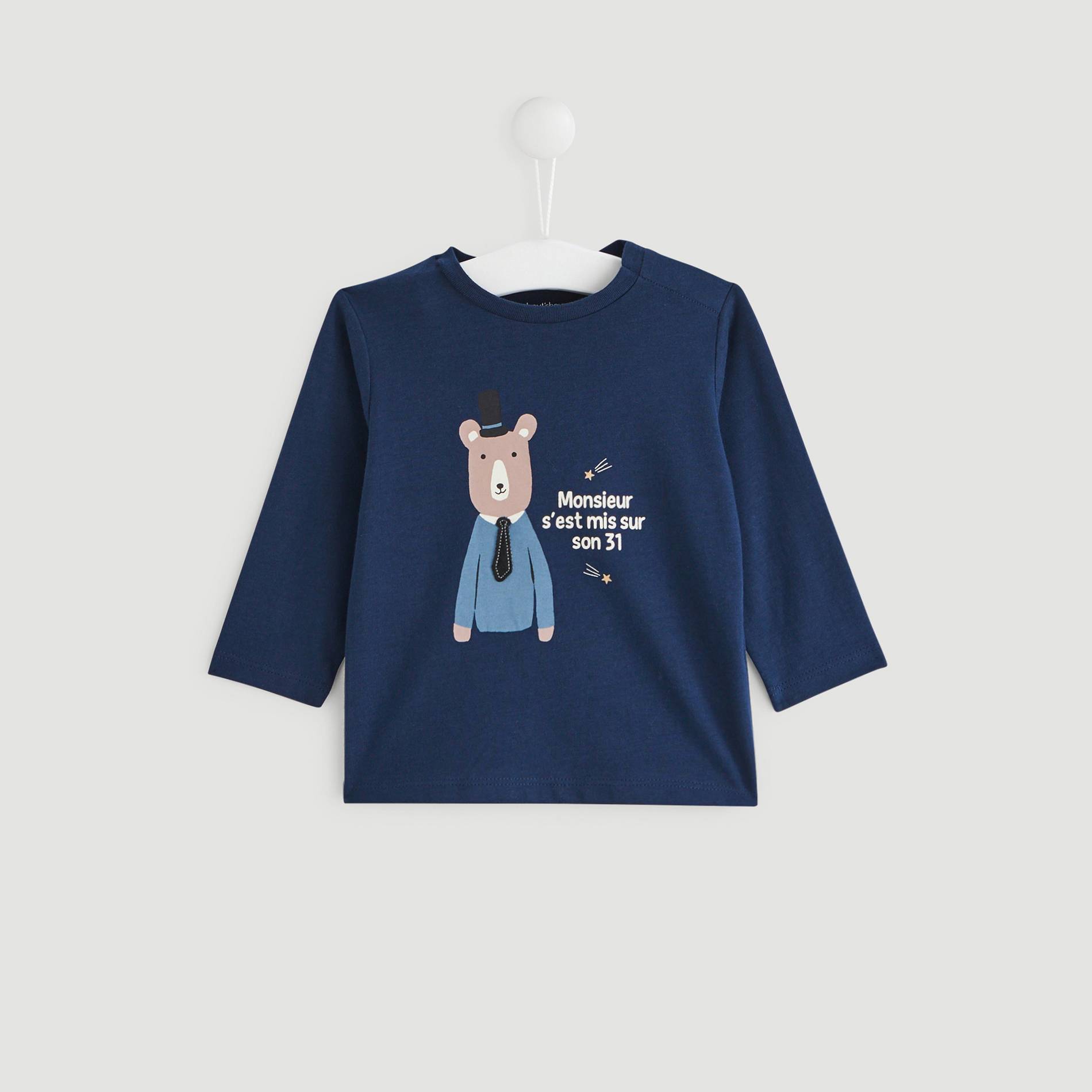 T-shirt manches longues imprime, Bleu marine, large image number 0