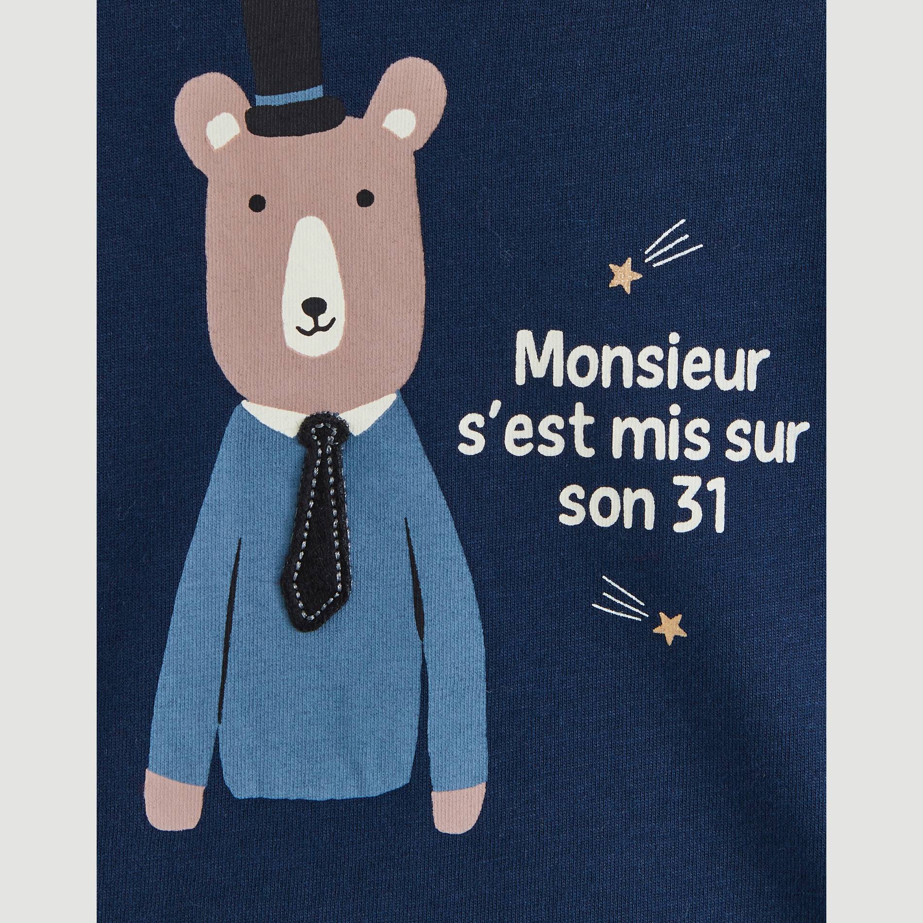 T-shirt manches longues imprime, Bleu marine, large image number 2