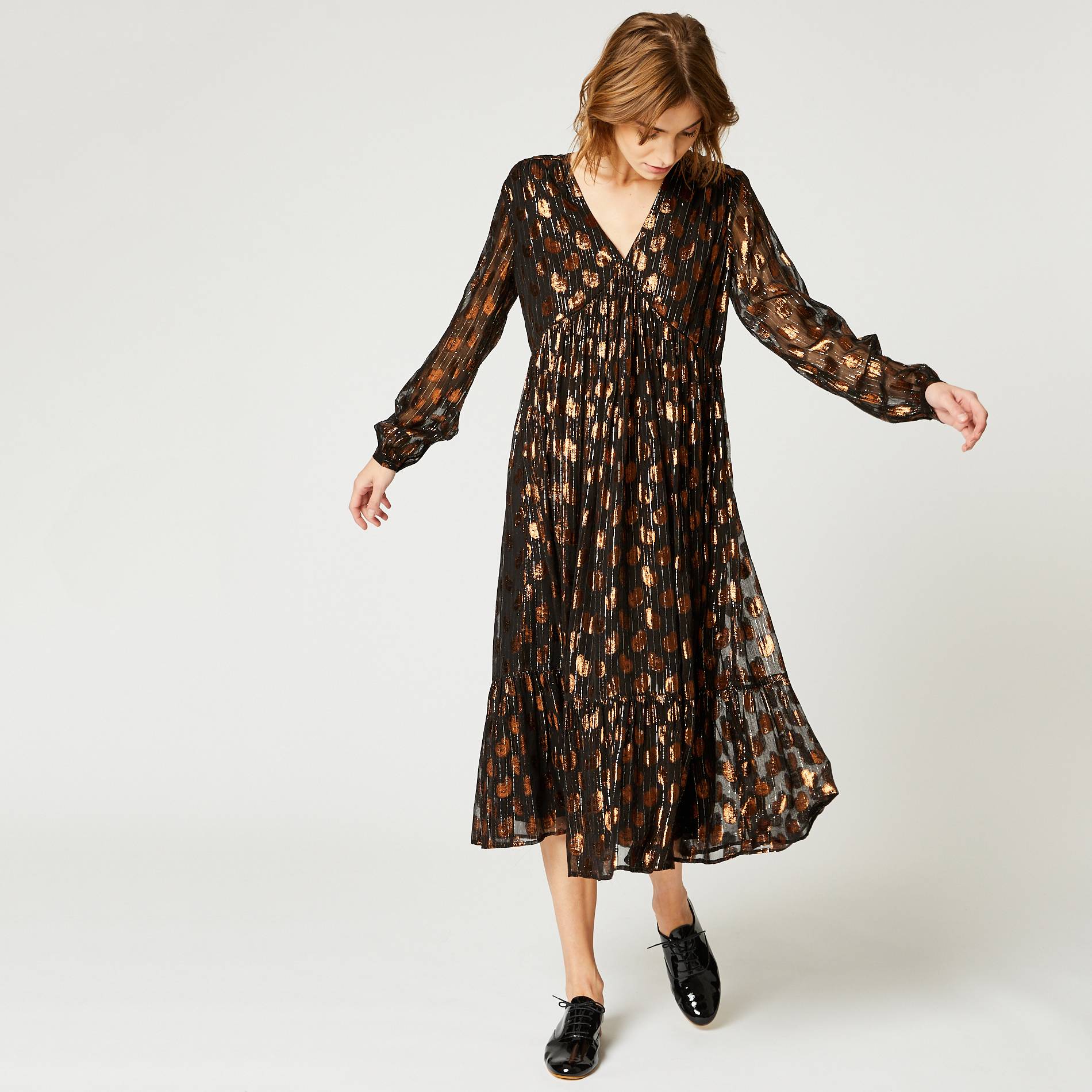 Robe en jacquard, Noir, large image number 0.0