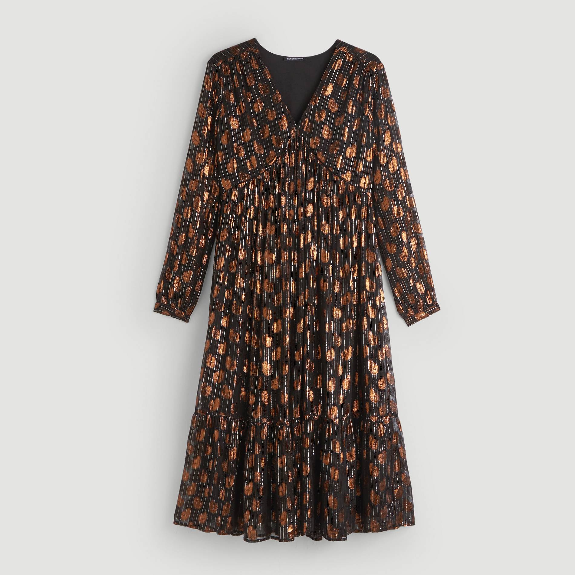 Robe en jacquard, Noir, large image number 2.0