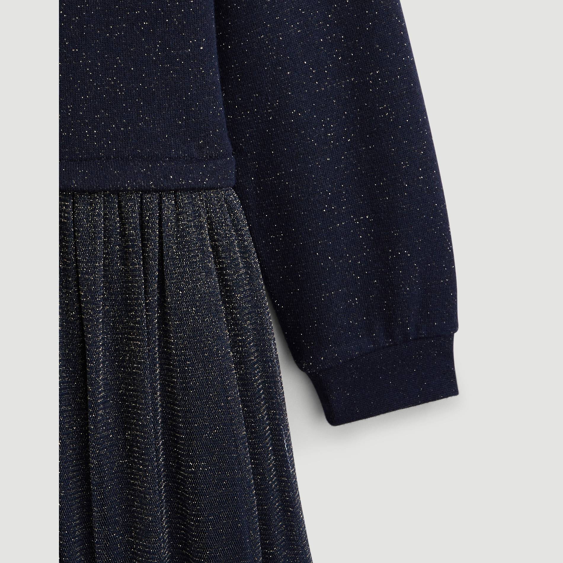 Robe en tulle et molleton, Bleu marine, large image number 2