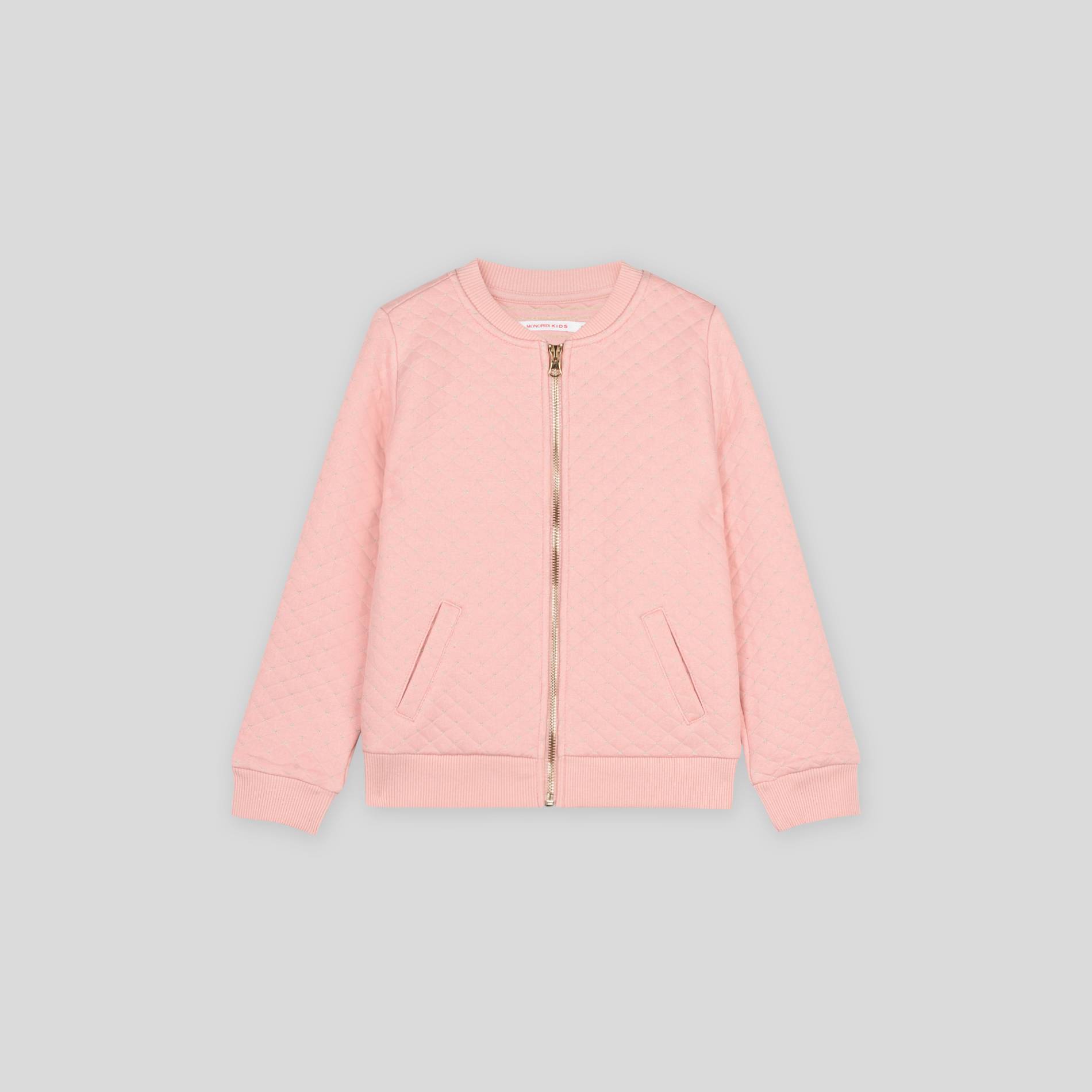 Cardigan teddy zippé, Rose clair, large image number 0