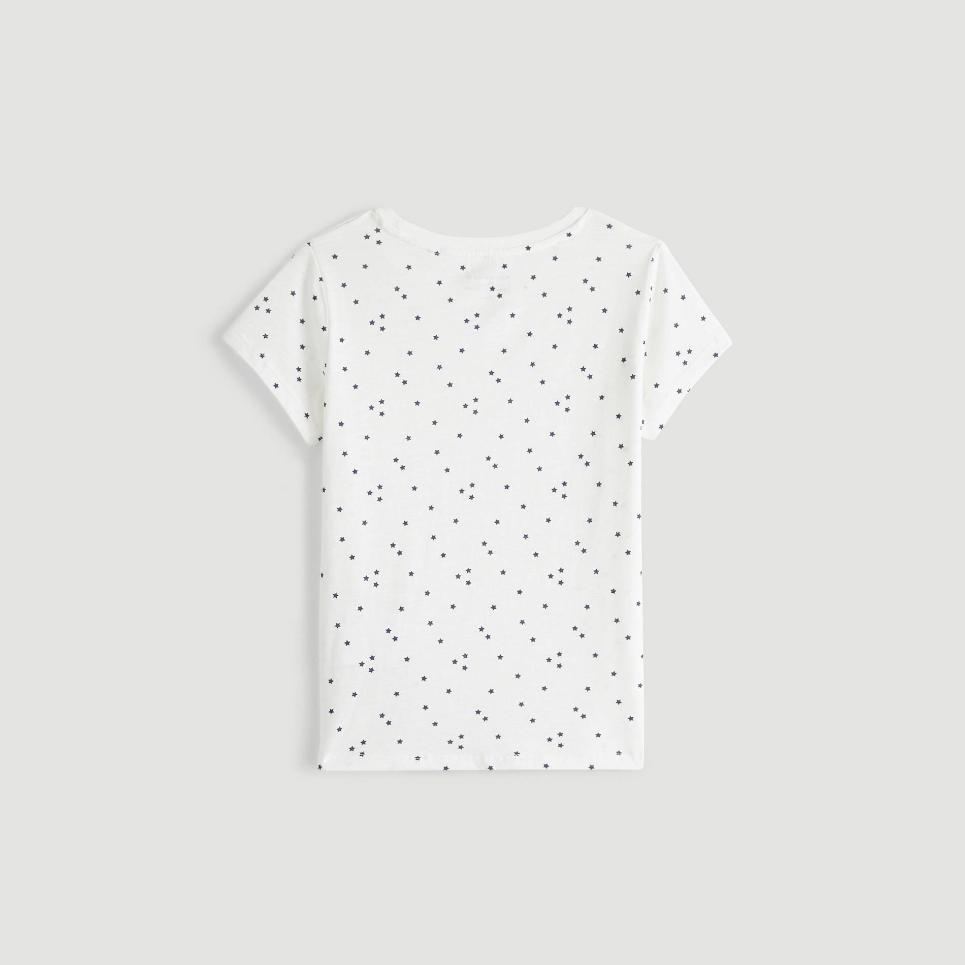 T-shirt manches courtes imprimé en coton BIO, Ecru, large image number 1