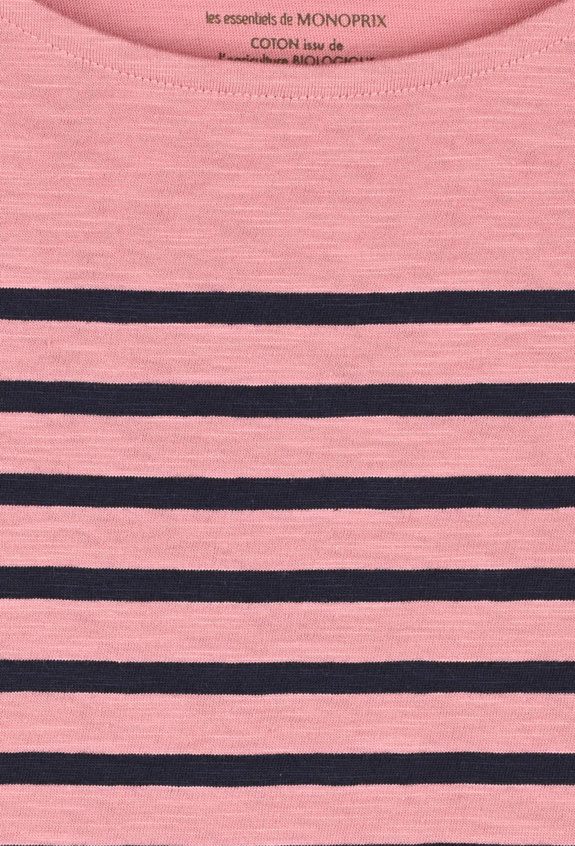 Marinière en coton certifiée Oekotex, Rose, large image number 2