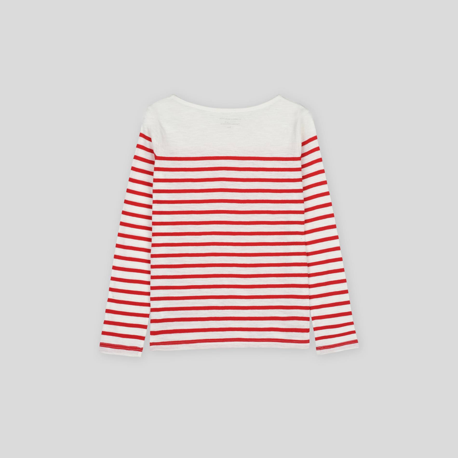 Marinière en coton certifiée Oekotex, Cerise, large image number 1.0